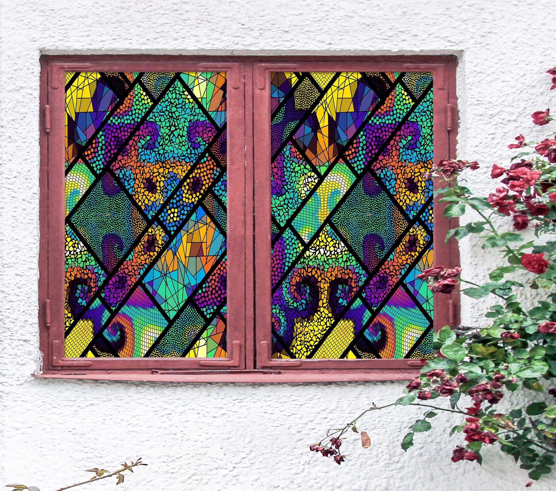 3D Artistic Stitching 438 Window Film Print Sticker Cling Stained Glass UV Block Wallpaper AJ Wallpaper 2