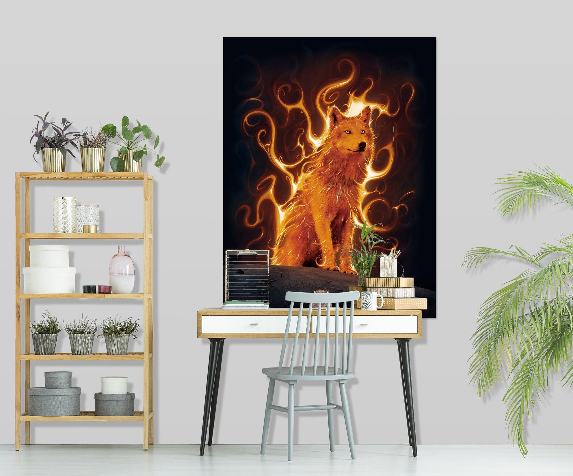 3D Phoenix Wolf Def 061 Vincent Hie Wall Sticker Wallpaper AJ Wallpaper 2