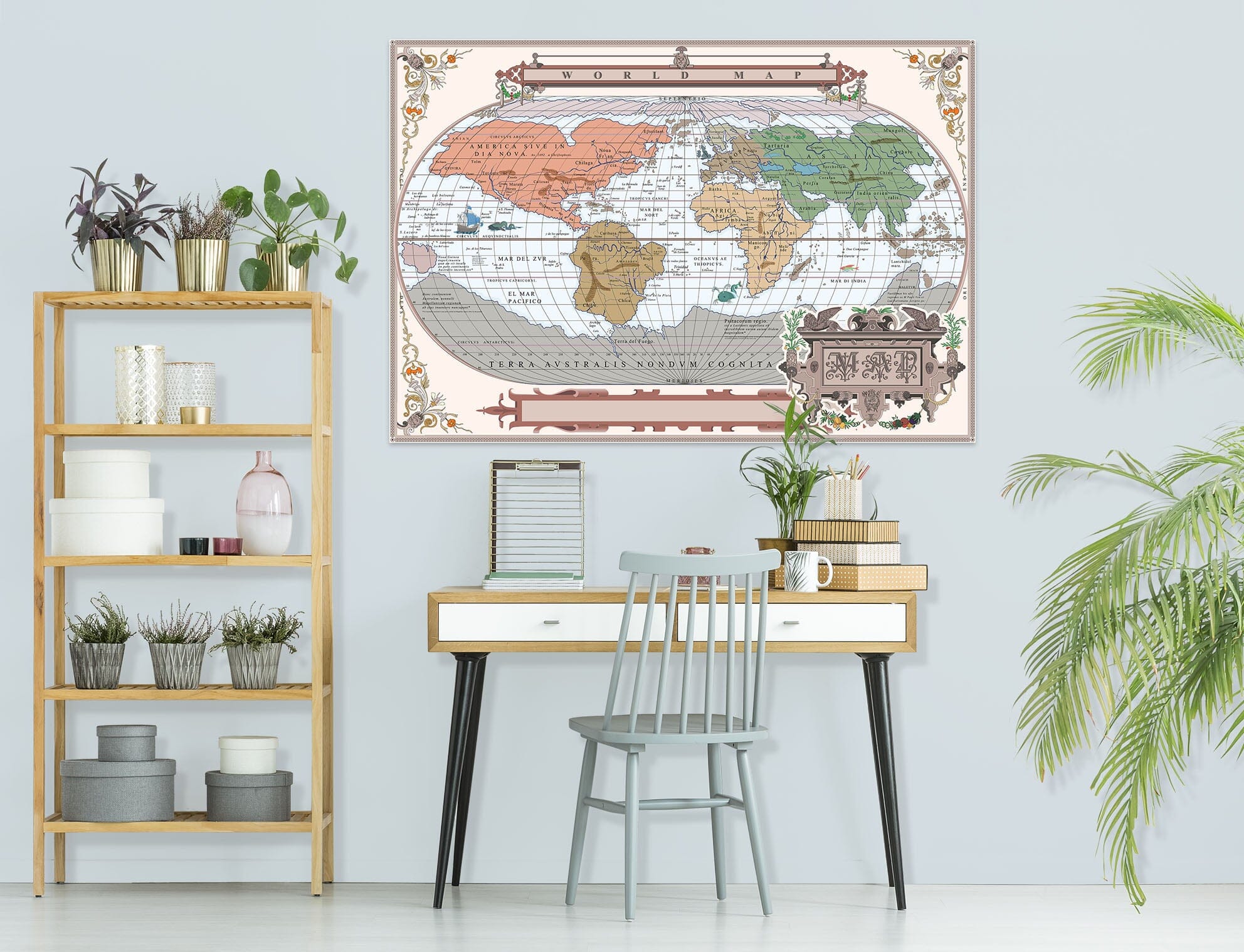3D Colored Island 216 World Map Wall Sticker Wallpaper AJ Wallpaper 2
