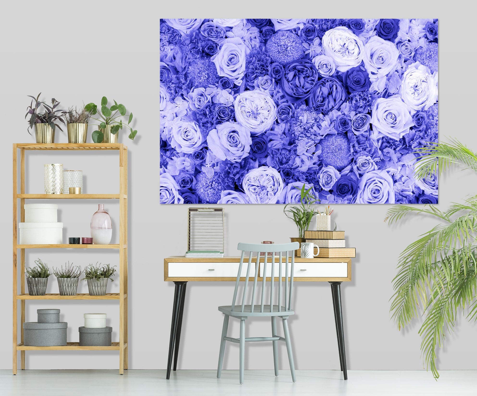 3D Purple Rose 015 Noirblanc777 Wall Sticker Wallpaper AJ Wallpaper 2
