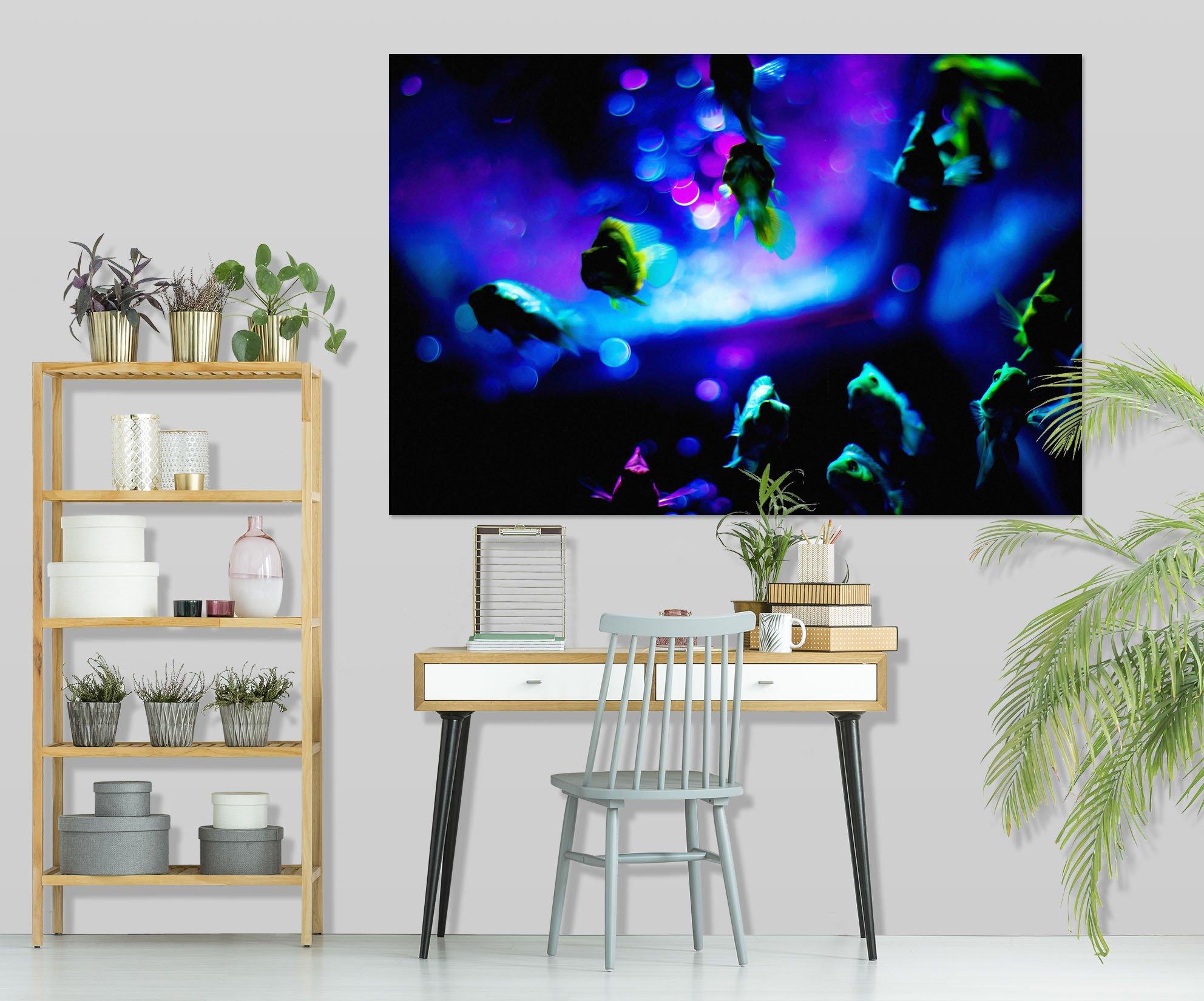 3D Blue Rays 012 Noirblanc777 Wall Sticker Wallpaper AJ Wallpaper 2