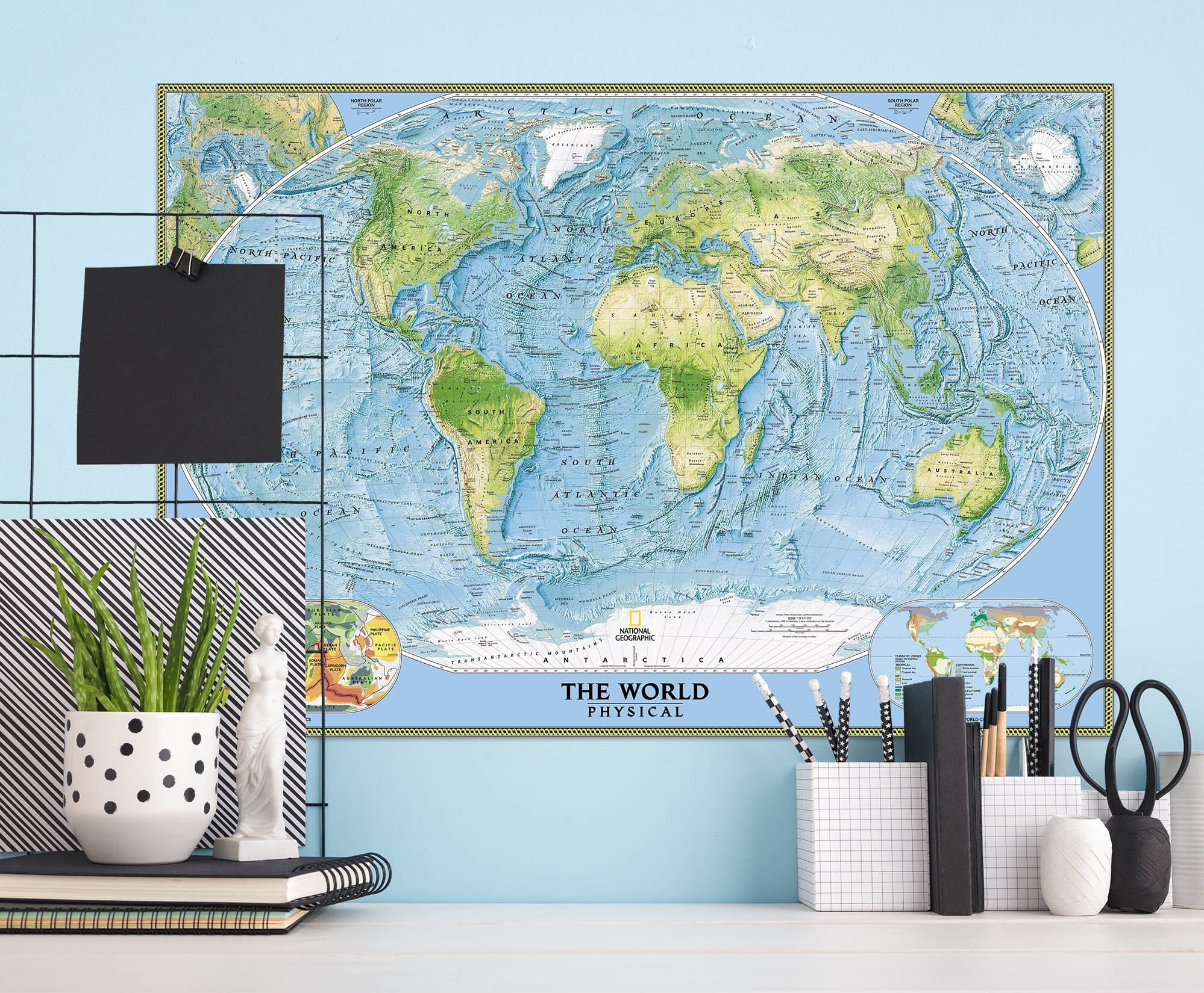 3D Coastline 294 World Map Wall Sticker Wallpaper AJ Wallpaper 2