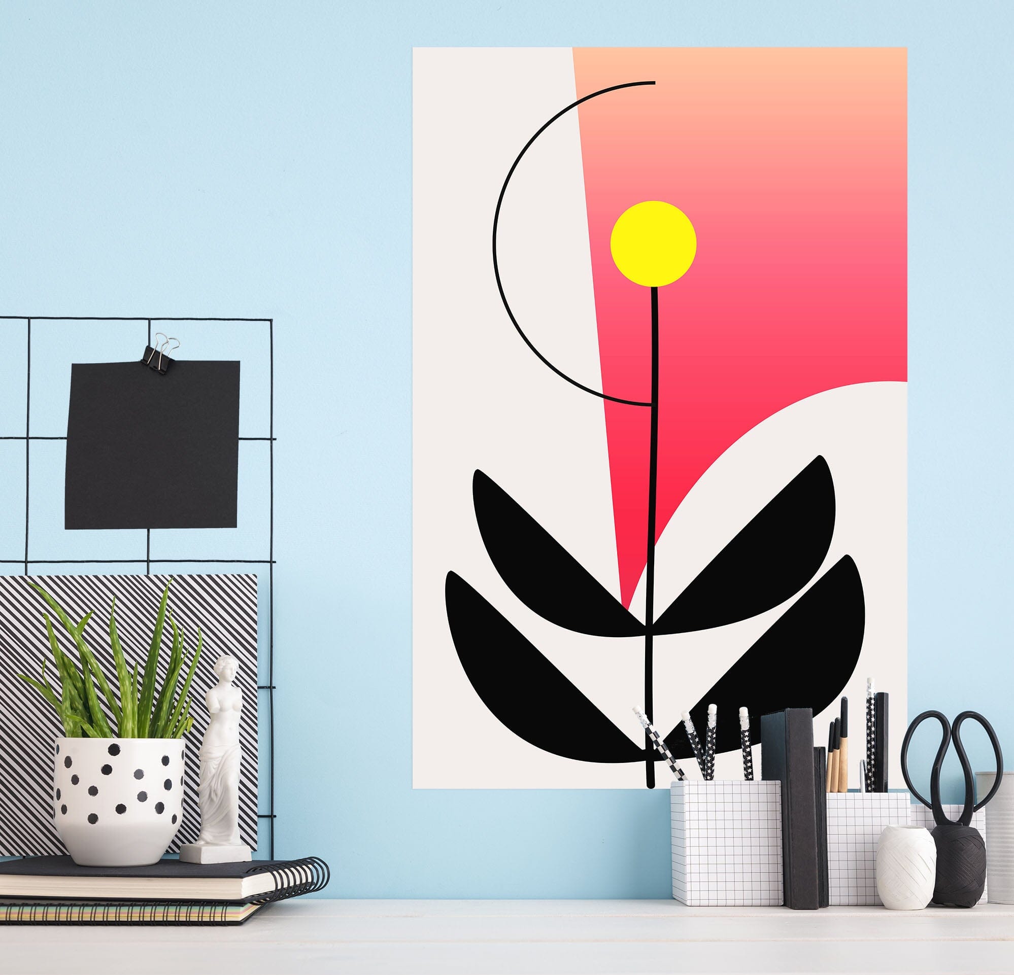 3D Red Flag Floating 204 Boris Draschoff Wall Sticker Wallpaper AJ Wallpaper 2