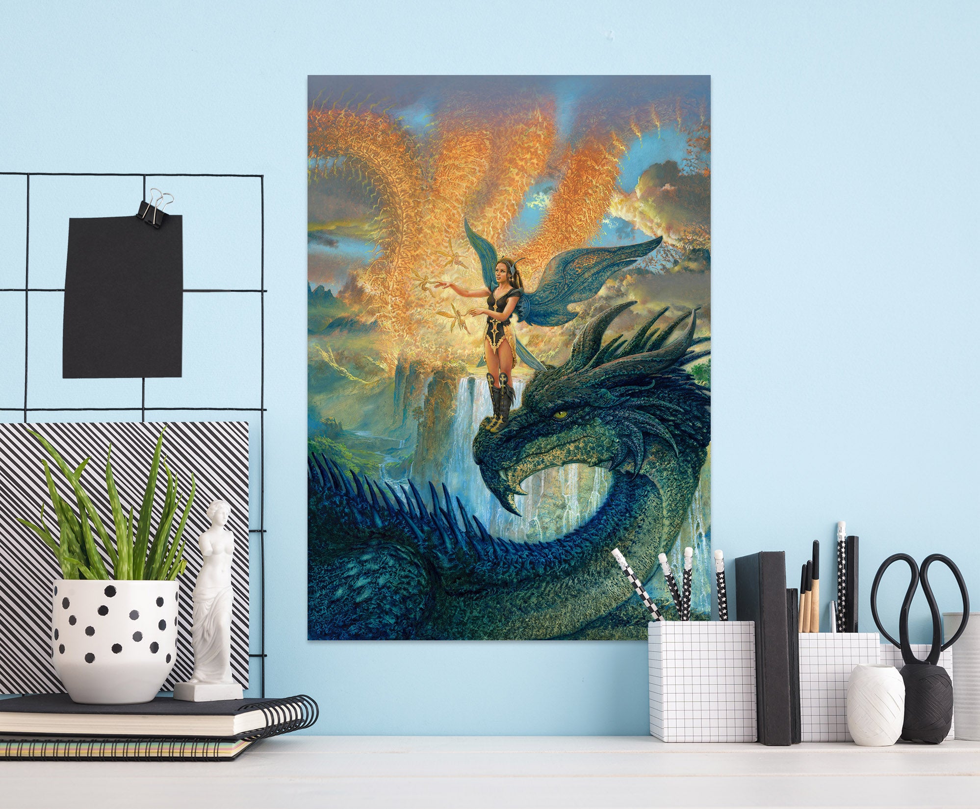 3D Dragon Elf Girl 8141 Ciruelo Wall Sticker