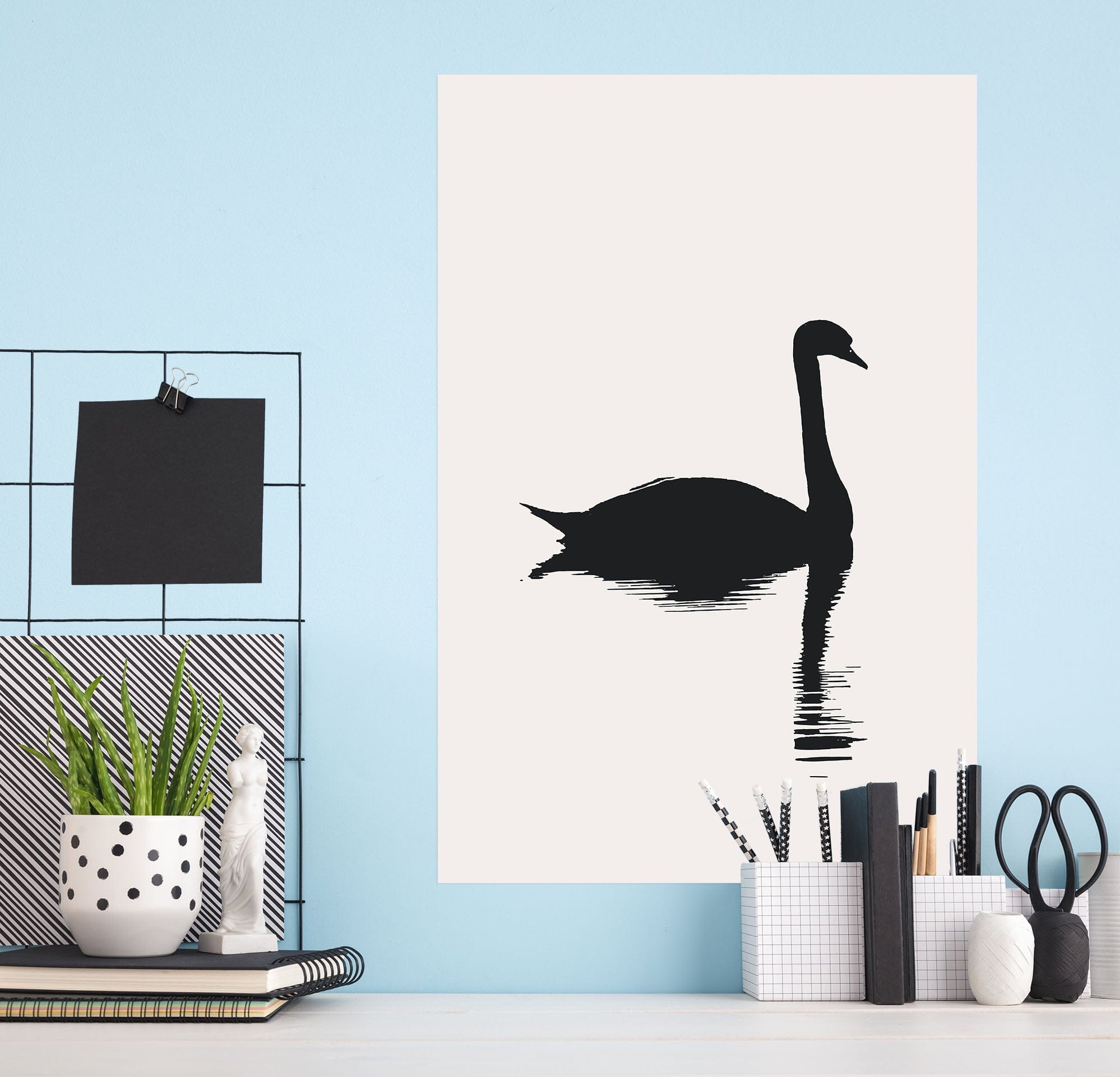 3D Swan Night 229 Boris Draschoff Wall Sticker Wallpaper AJ Wallpaper 2