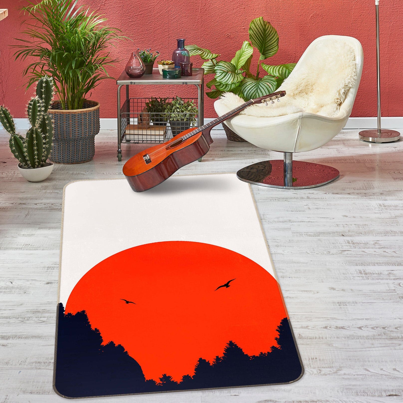 3D Sunset Forest 1133 Boris Draschoff Rug Non Slip Rug Mat Mat AJ Creativity Home