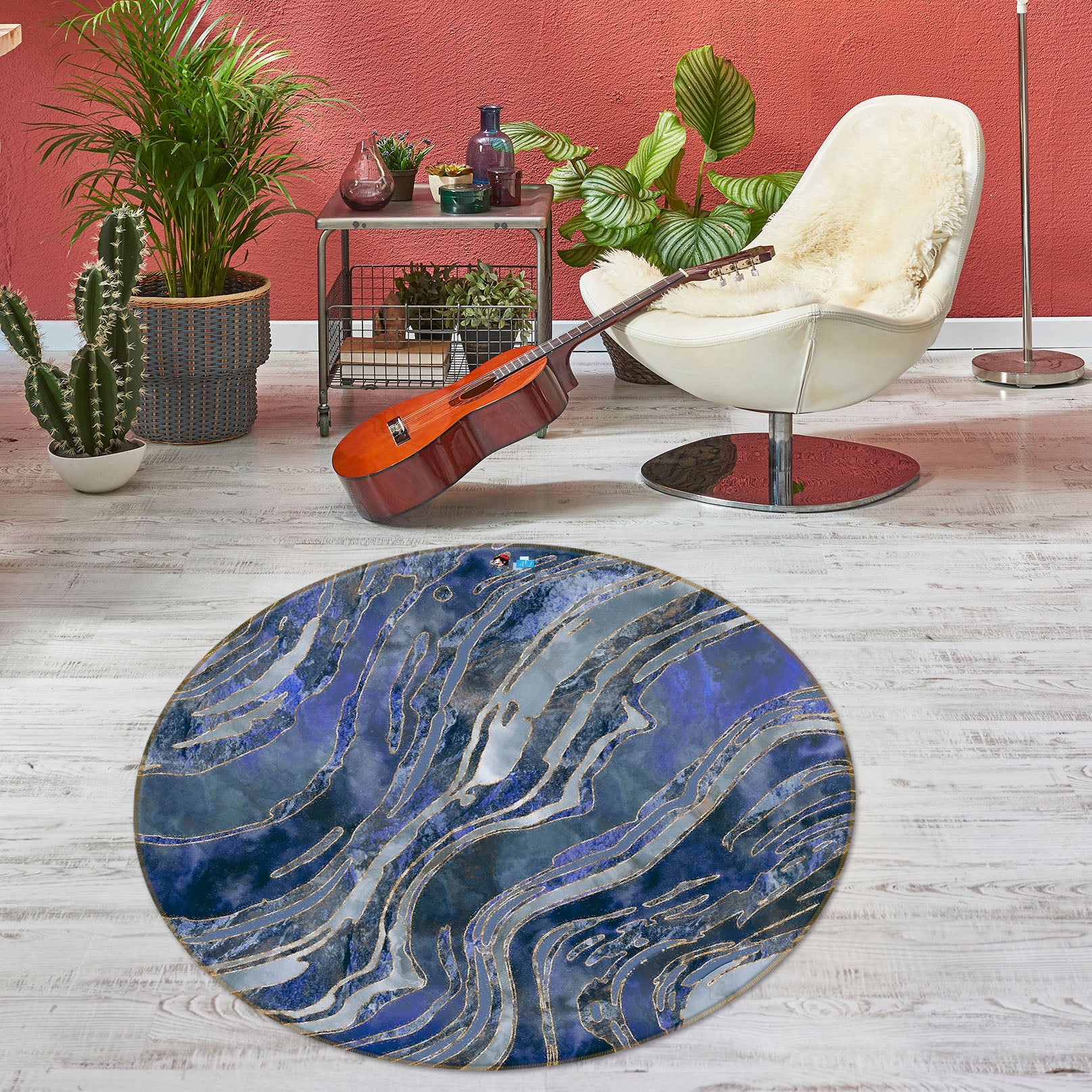 3D Purple Texture 83060 Andrea haase Rug Round Non Slip Rug Mat