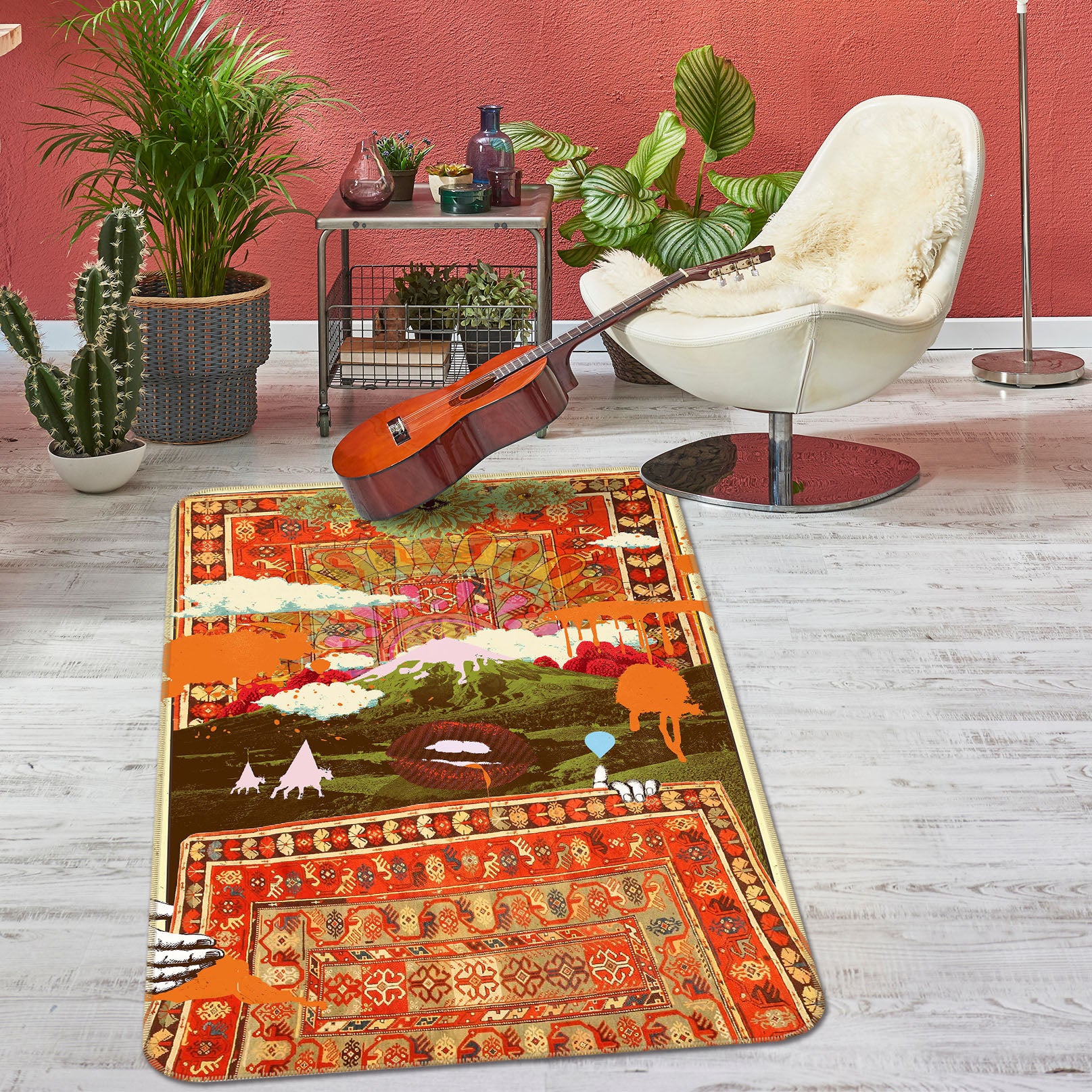 3D Ethnic Carpet Grass 84100 Showdeer Rug Non Slip Rug Mat