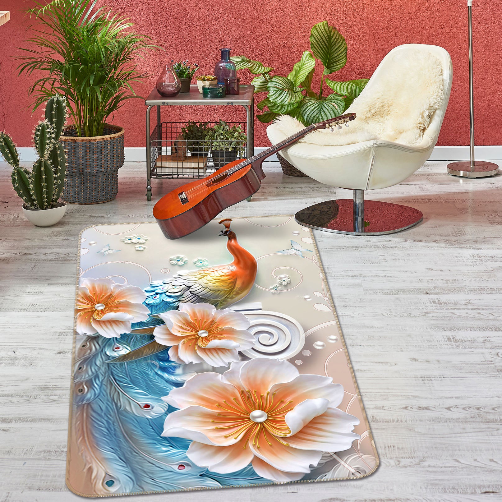 3D Fish Flower 34095 Non Slip Rug Mat