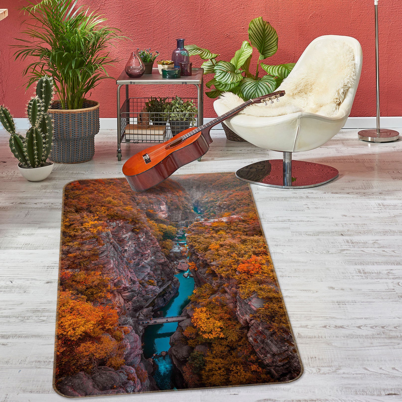 3D Mountains Rivers 27065 Non Slip Rug Mat