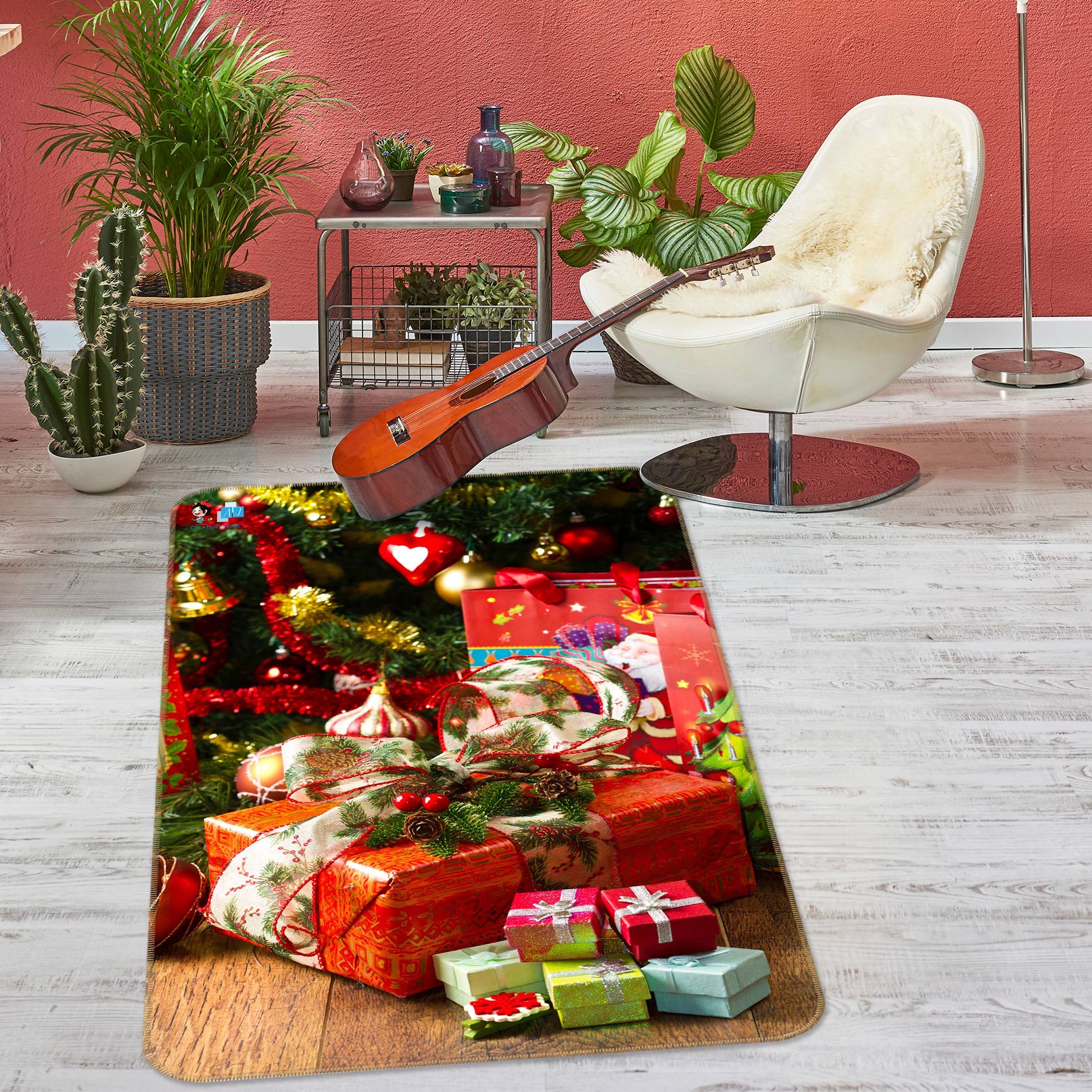 3D Gift Box 55033 Christmas Non Slip Rug Mat Xmas