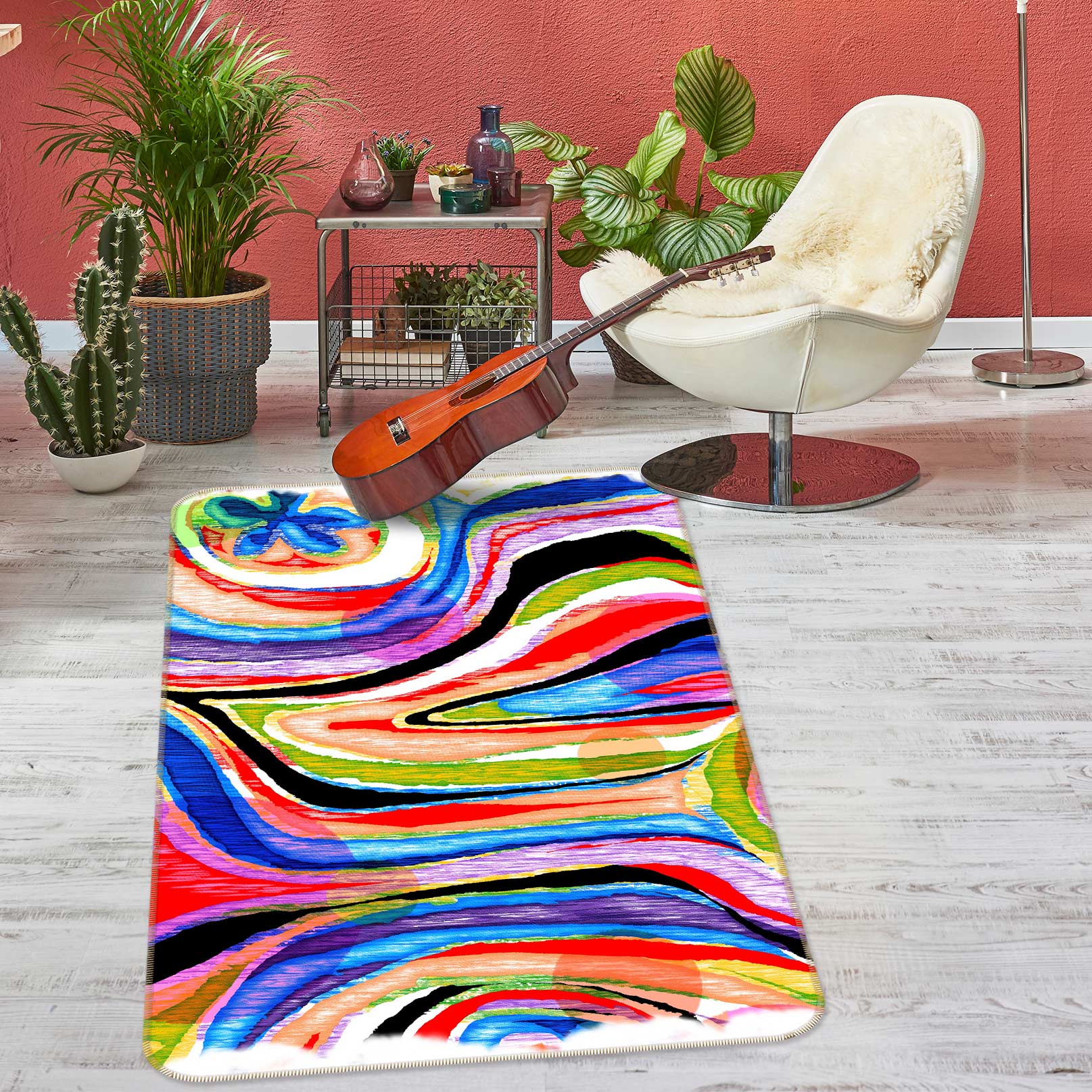 3D Color Pattern 76111 Non Slip Rug Mat