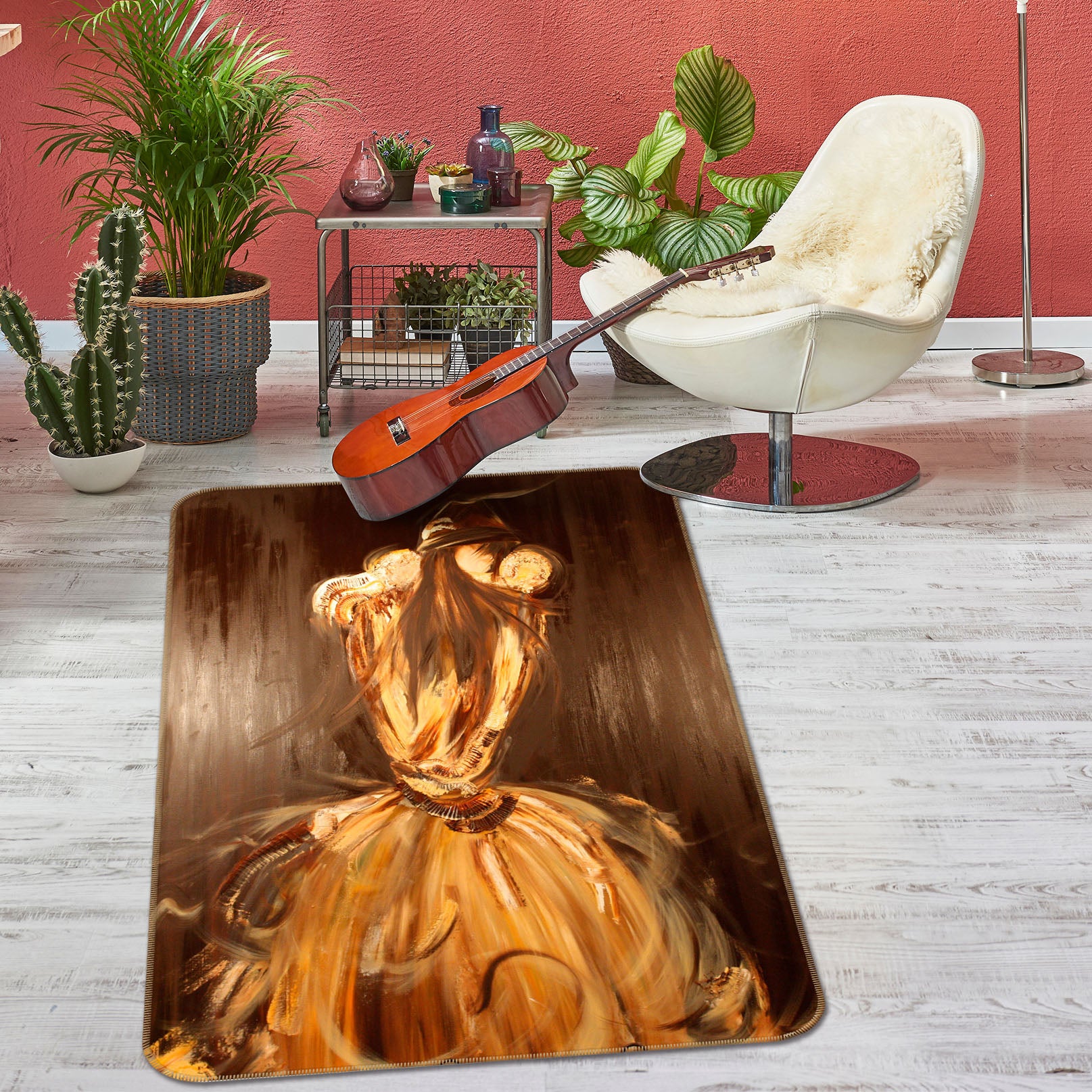 3D Women Back View 33228 Non Slip Rug Mat