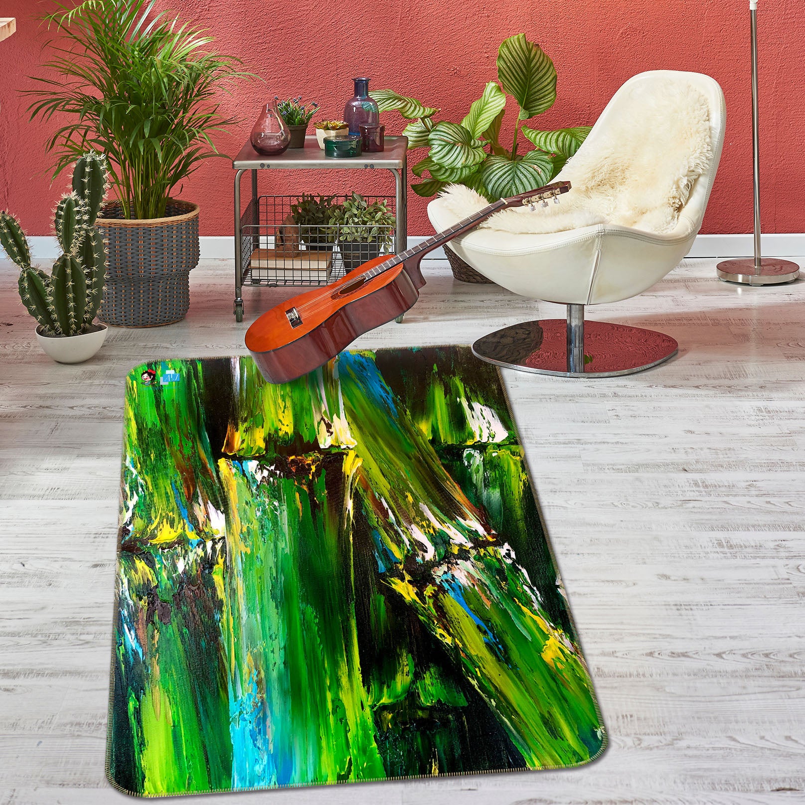 3D Painted Bamboo 1261 Skromova Marina Rug Non Slip Rug Mat