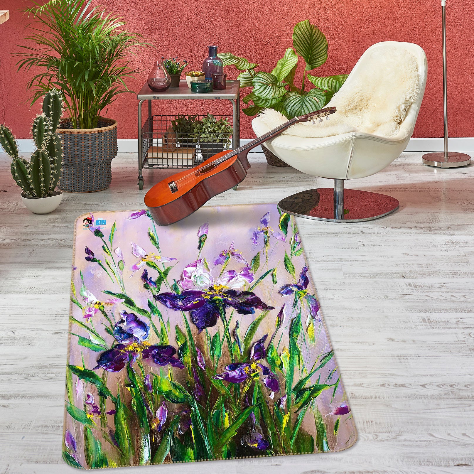 3D Flower Grass 1172 Skromova Marina Rug Non Slip Rug Mat