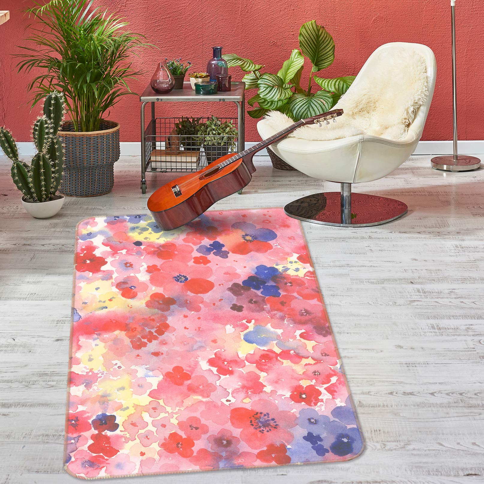 3D Pink Pattern 27024 Non Slip Rug Mat
