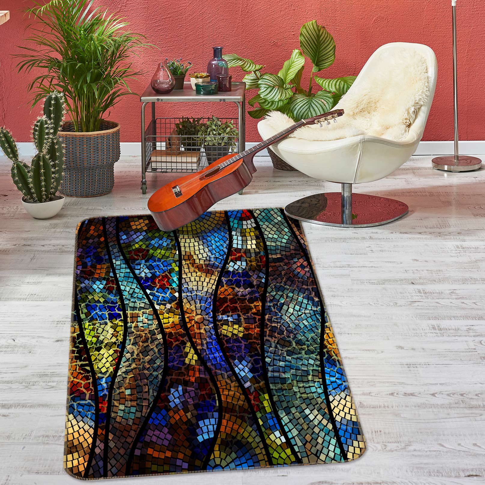 3D Pattern Lines 27085 Non Slip Rug Mat