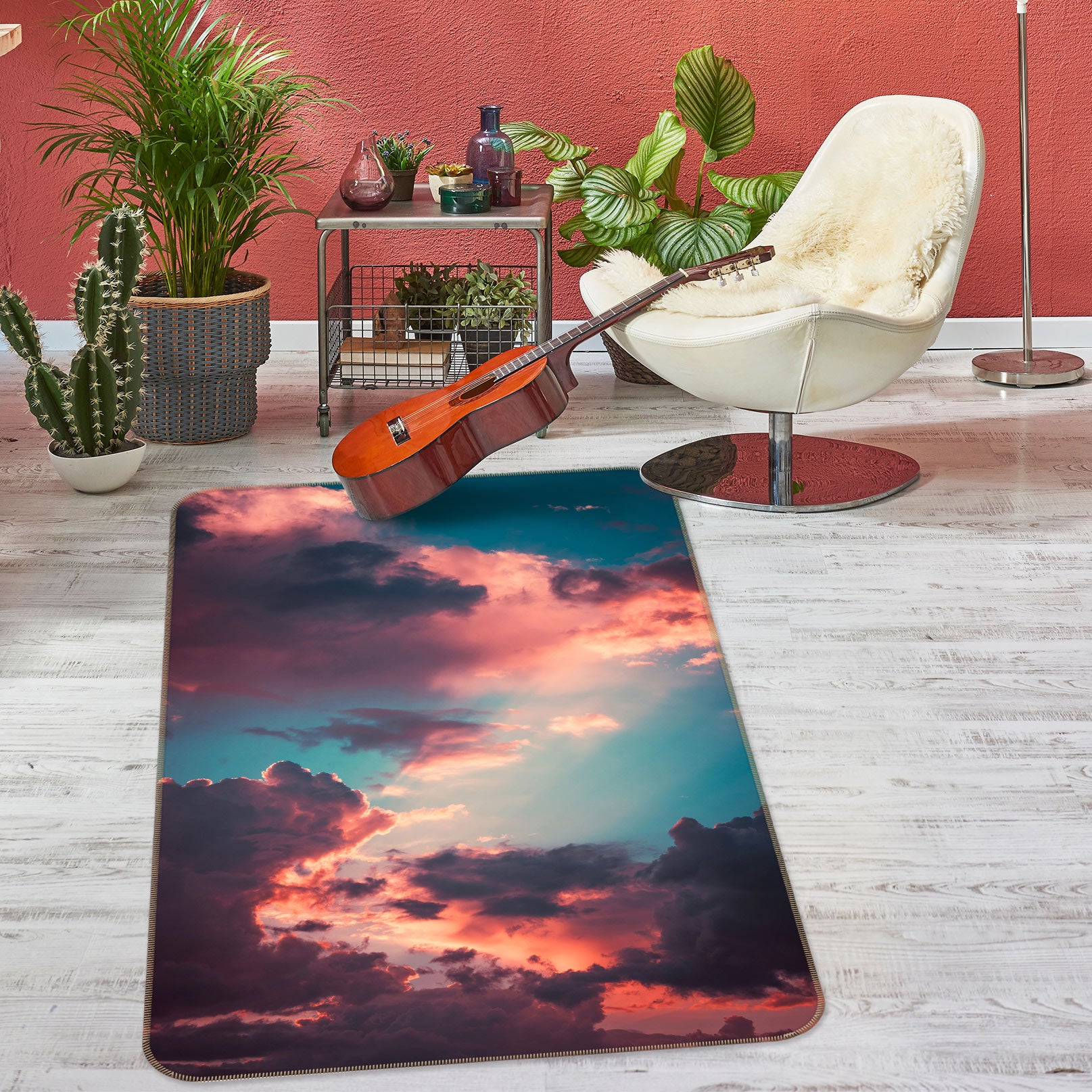 3D Clouds 27068 Non Slip Rug Mat