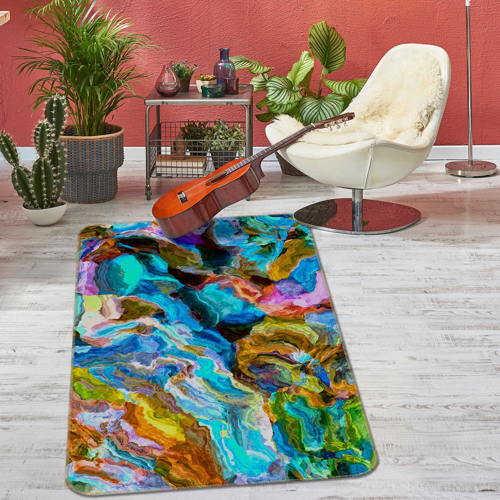 3D Colorful Pattern 65009 Non Slip Rug Mat