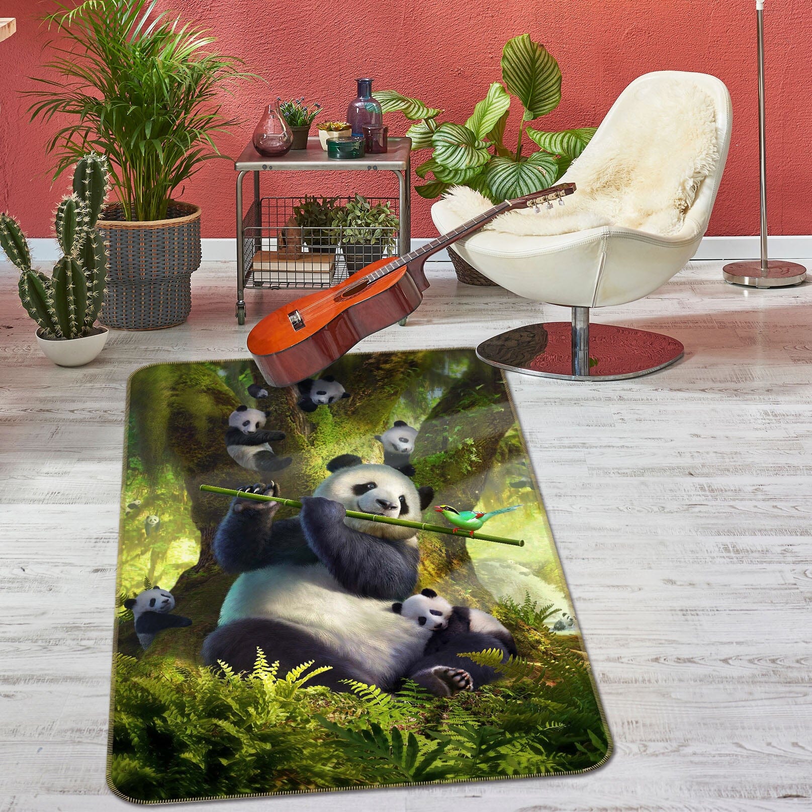 3D Panda Bear 1075 Jerry LoFaro Rug Non Slip Rug Mat Mat AJ Creativity Home