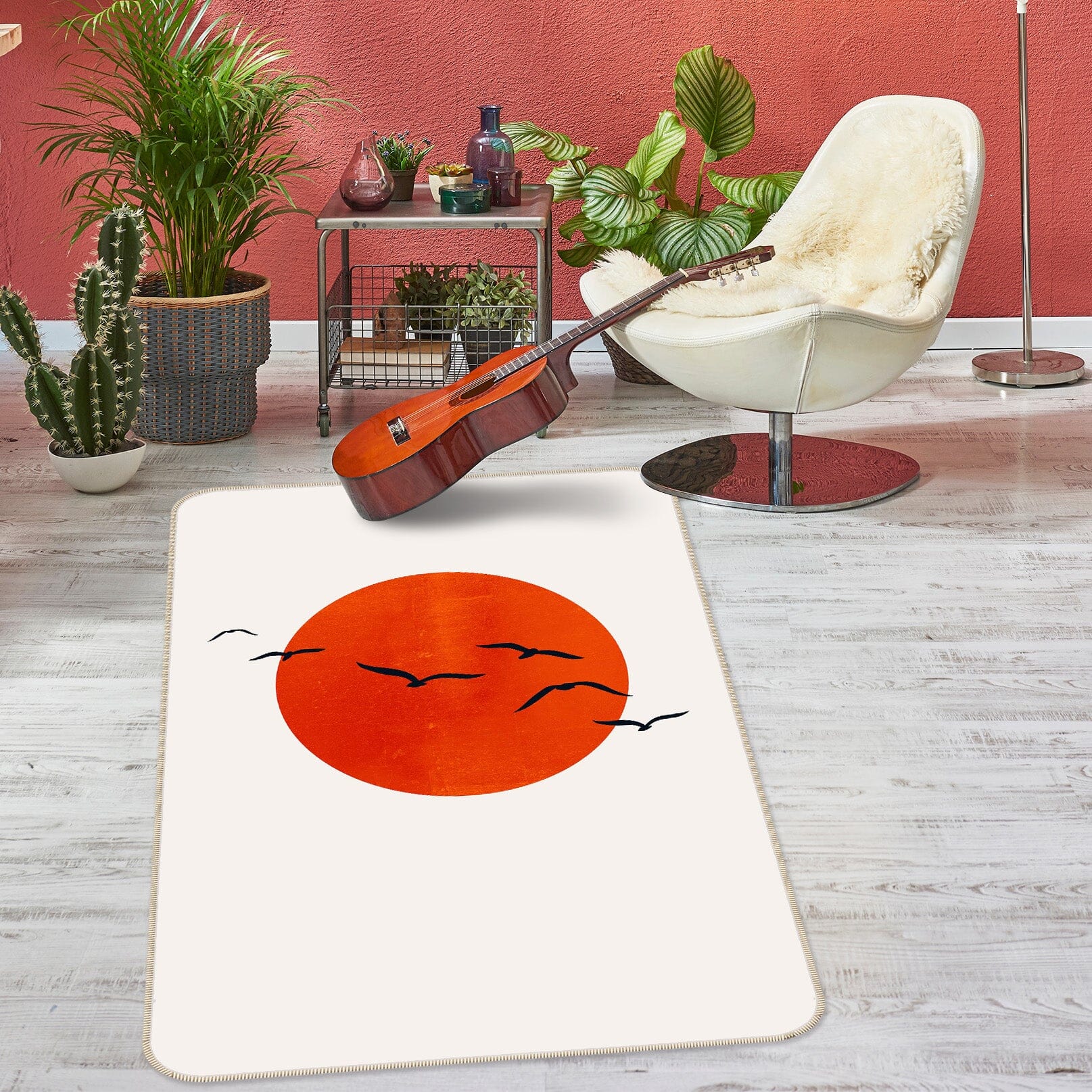 3D Red Sun Goose 1001 Boris Draschoff Rug Non Slip Rug Mat Mat AJ Creativity Home