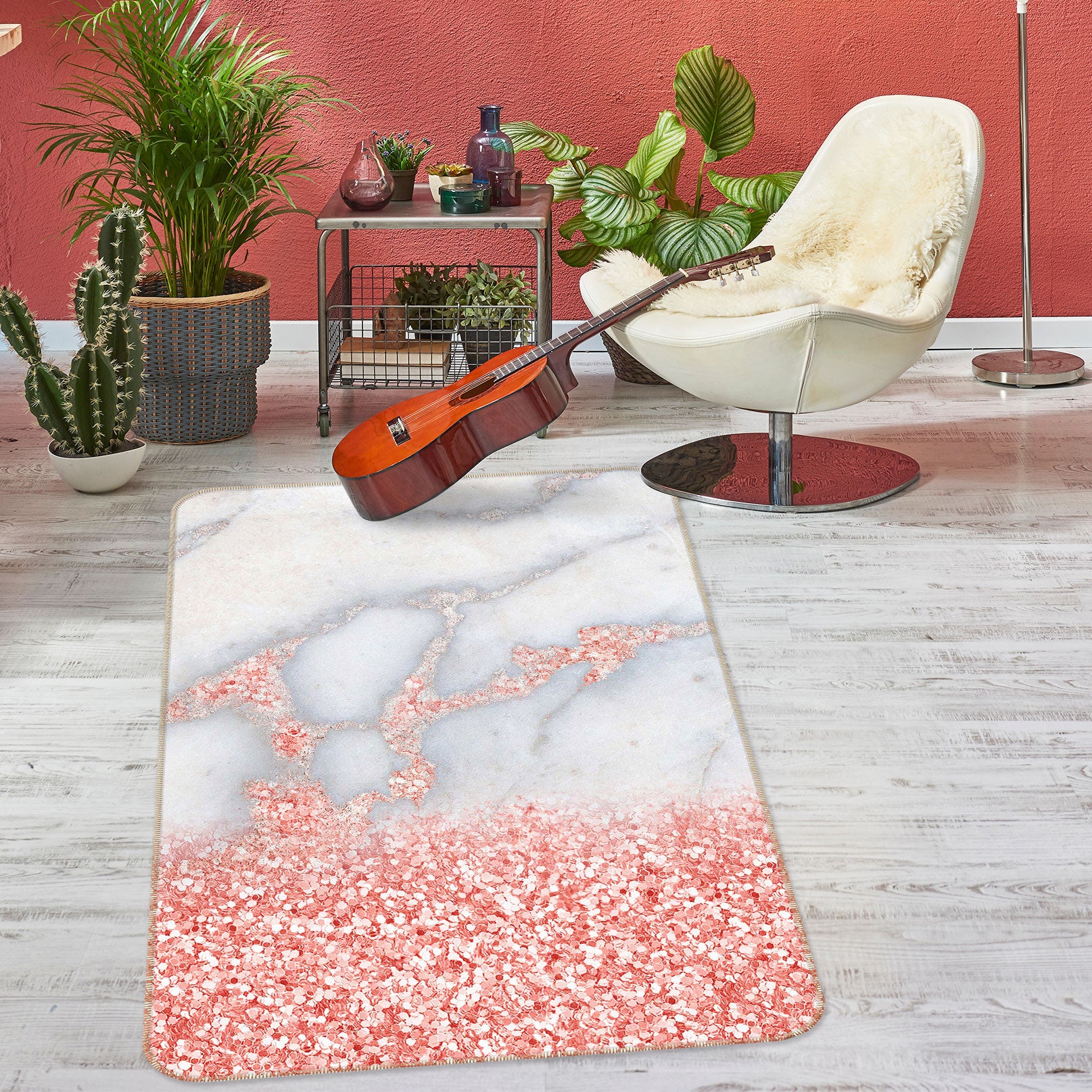3D Pink Petals 147 Uta Naumann Rug Non Slip Rug Mat