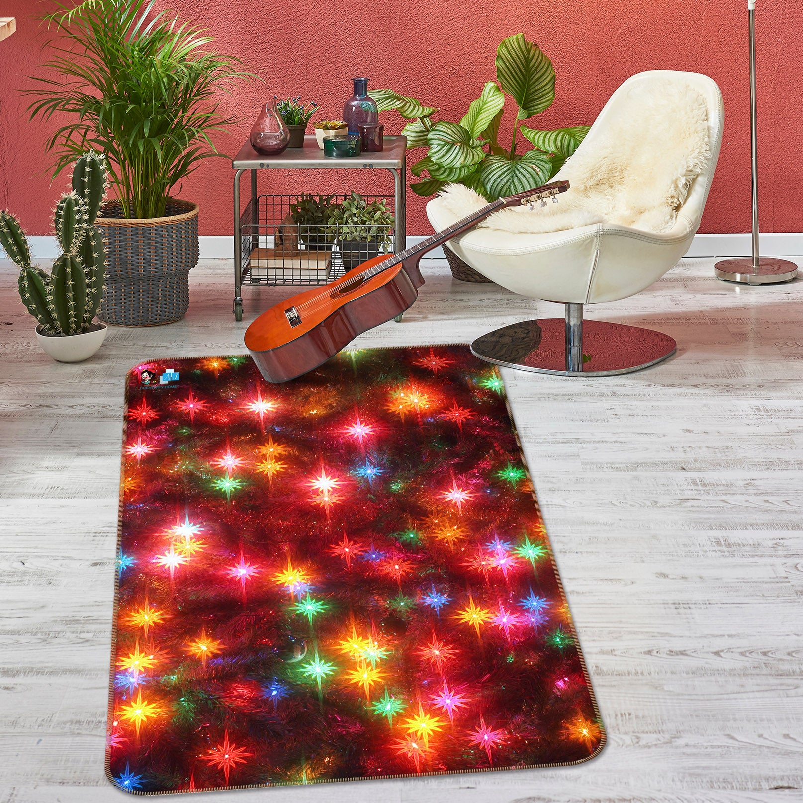 3D Color Starlight 55126 Christmas Non Slip Rug Mat Xmas