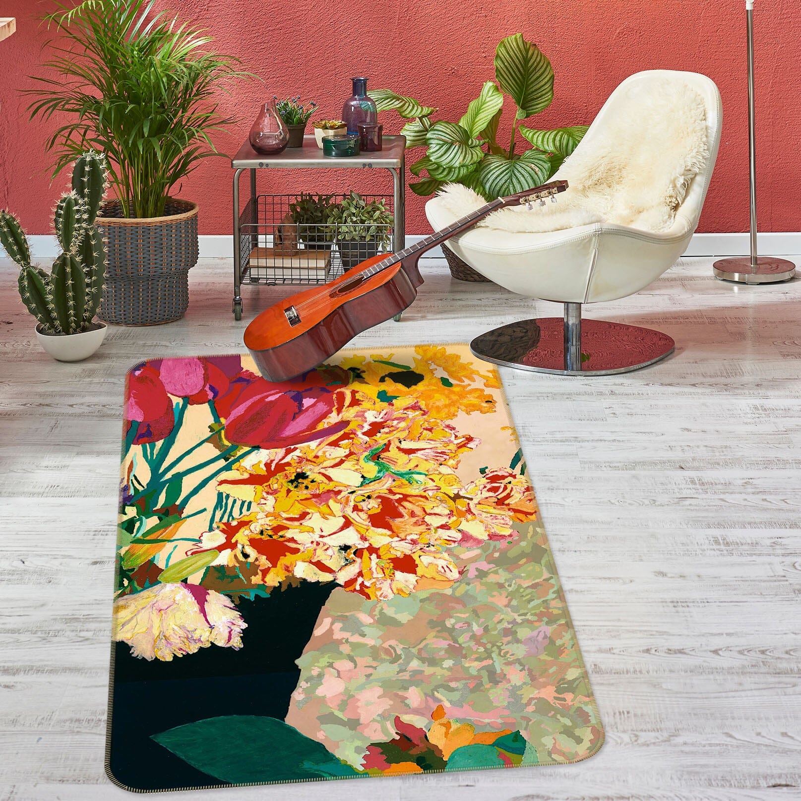 3D Yellow Flowers 3038 Allan P. Friedlander Rug Non Slip Rug Mat Mat AJ Creativity Home