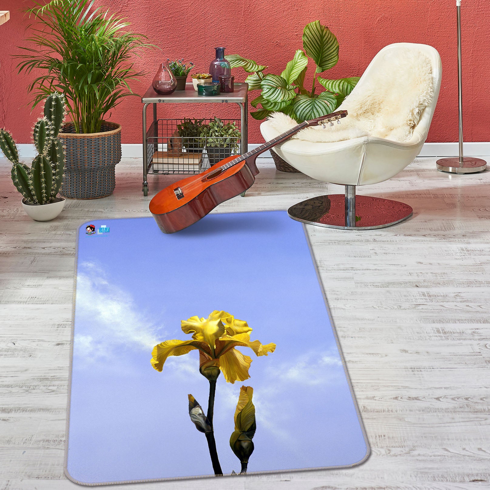 3D Flowers 11168 Matthew Holden Bates Rug Non Slip Rug Mat