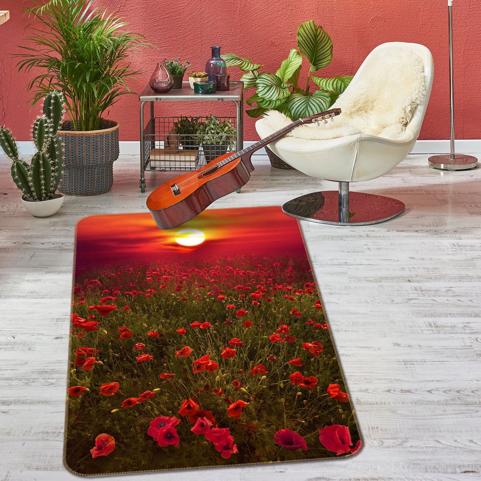 3D Red Garden 1183 Marco Carmassi Rug Non Slip Rug Mat Mat AJ Creativity Home