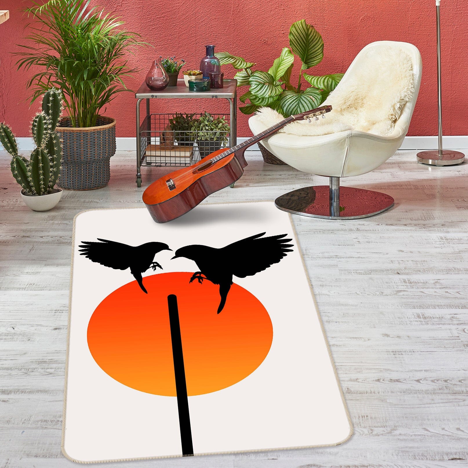 3D Sun Magpie 1131 Boris Draschoff Rug Non Slip Rug Mat Mat AJ Creativity Home
