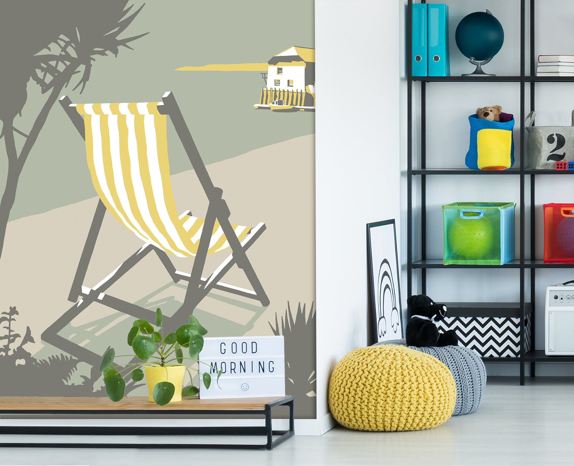 3D Rock Deckchair 1046 Steve Read Wall Mural Wall Murals Wallpaper AJ Wallpaper 2