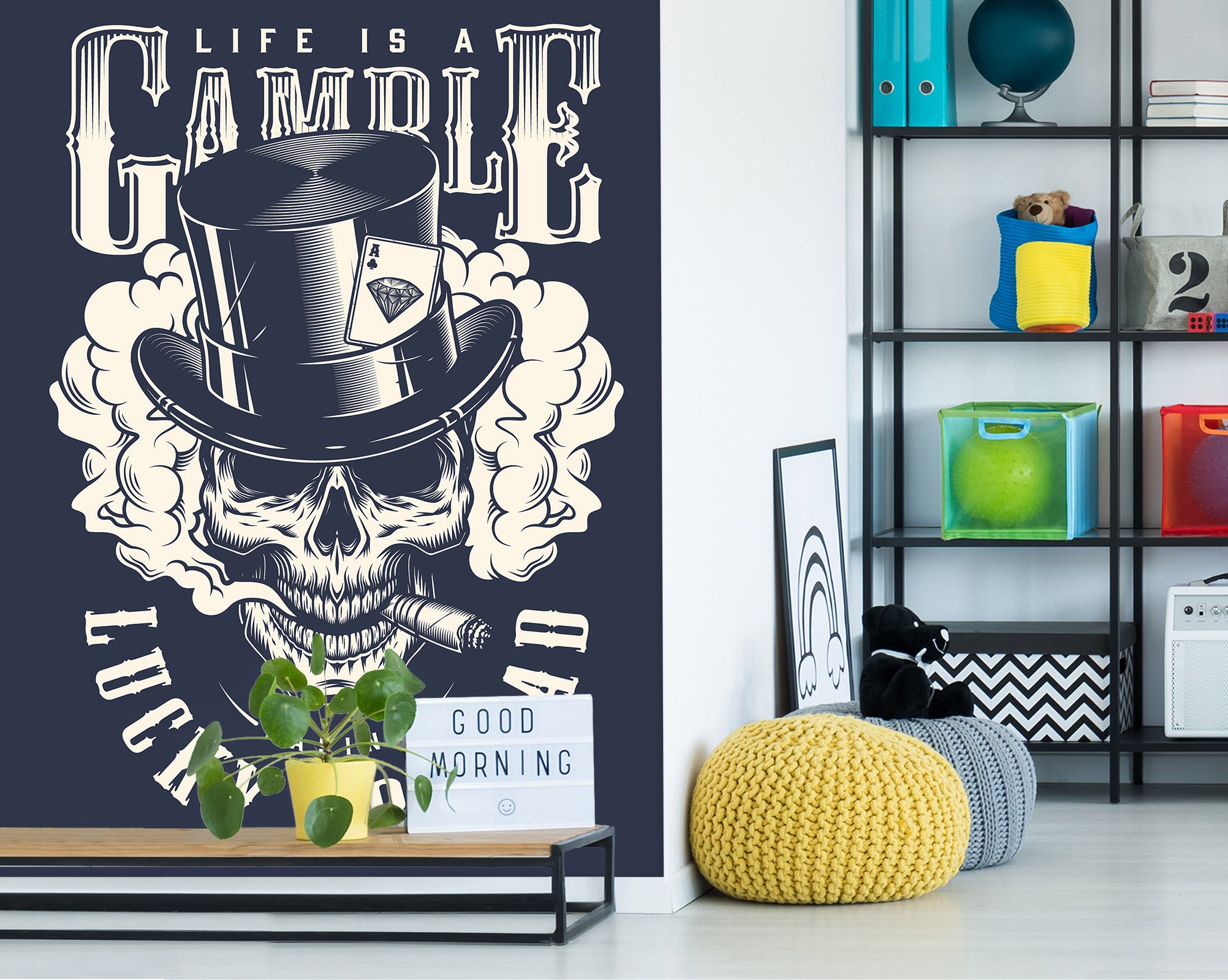 3D Top Hat Skeleton 58097 Wall Murals
