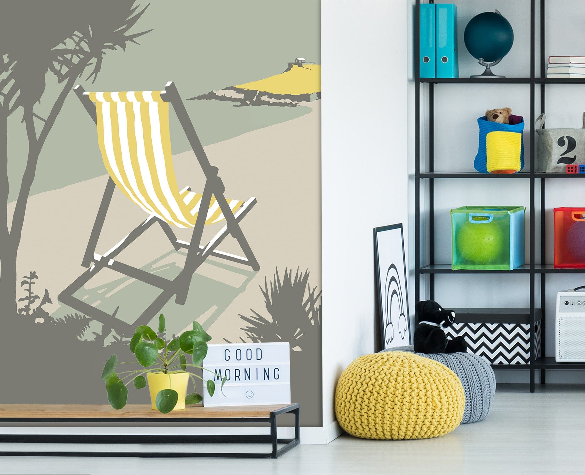 3D St Ives Deckchair 1068 Steve Read Wall Mural Wall Murals Wallpaper AJ Wallpaper 2