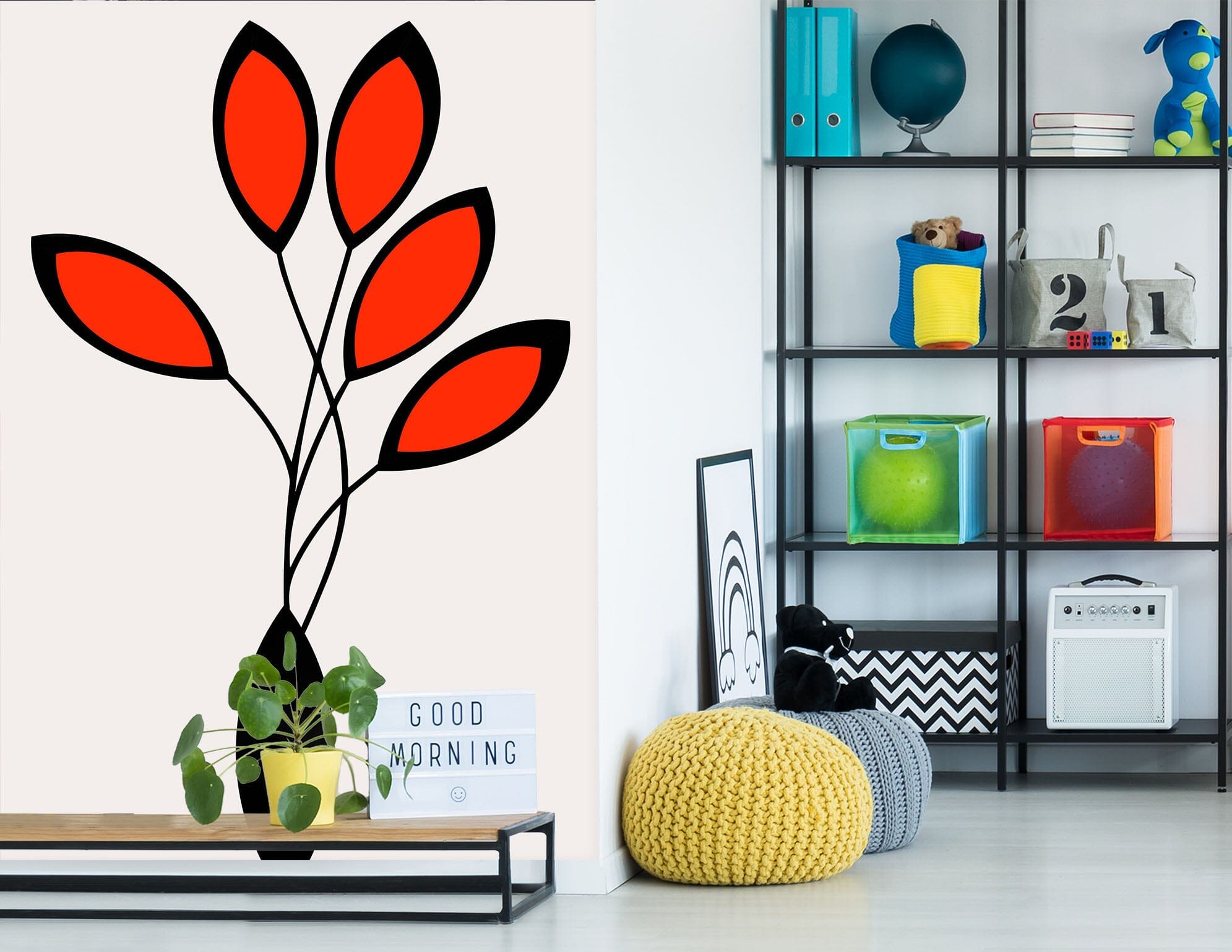 3D Yellow Leaves 1425 Boris Draschoff Wall Mural Wall Murals Wallpaper AJ Wallpaper 2