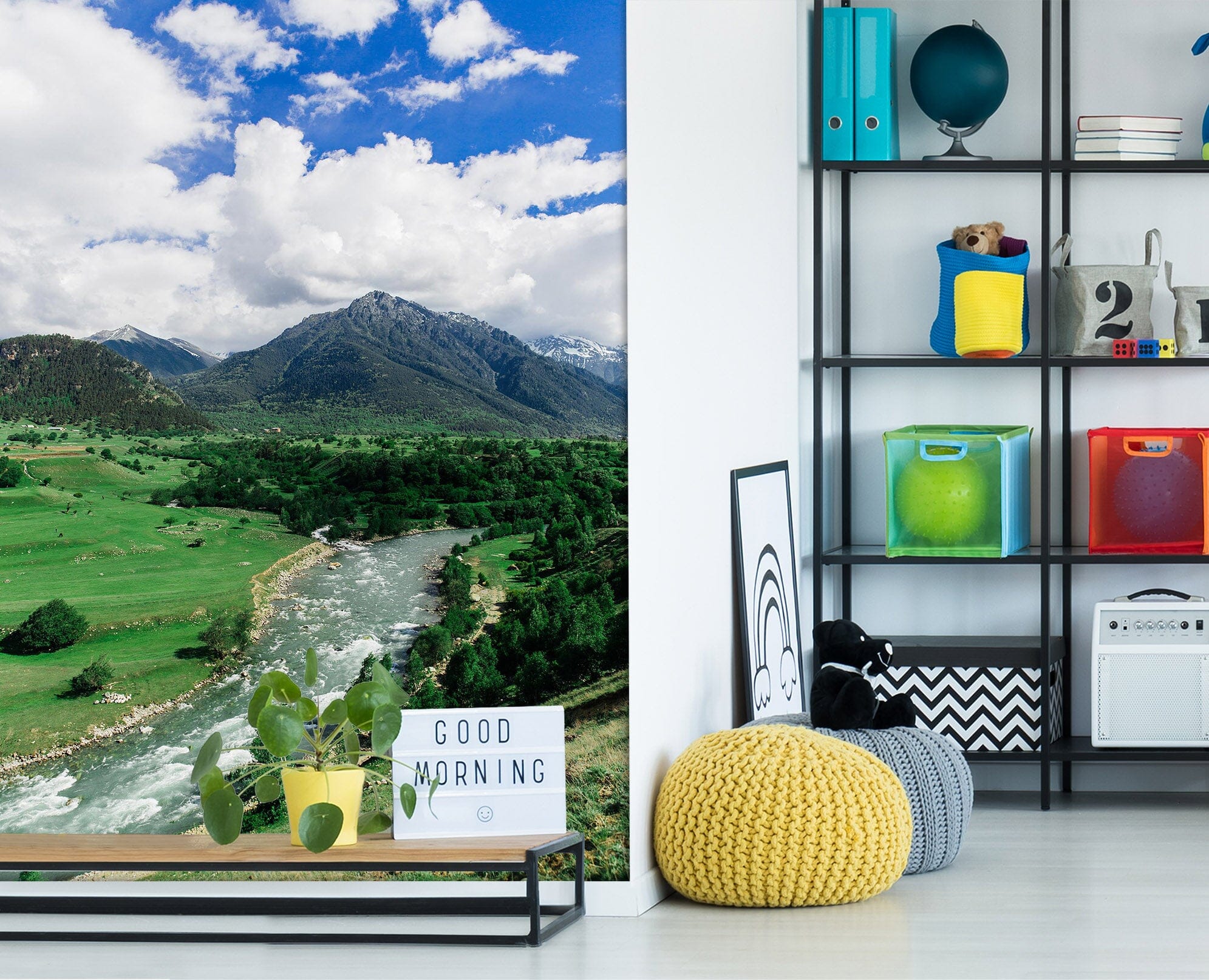 3D Mountain Forest River 108 Wall Murals Wallpaper AJ Wallpaper 2