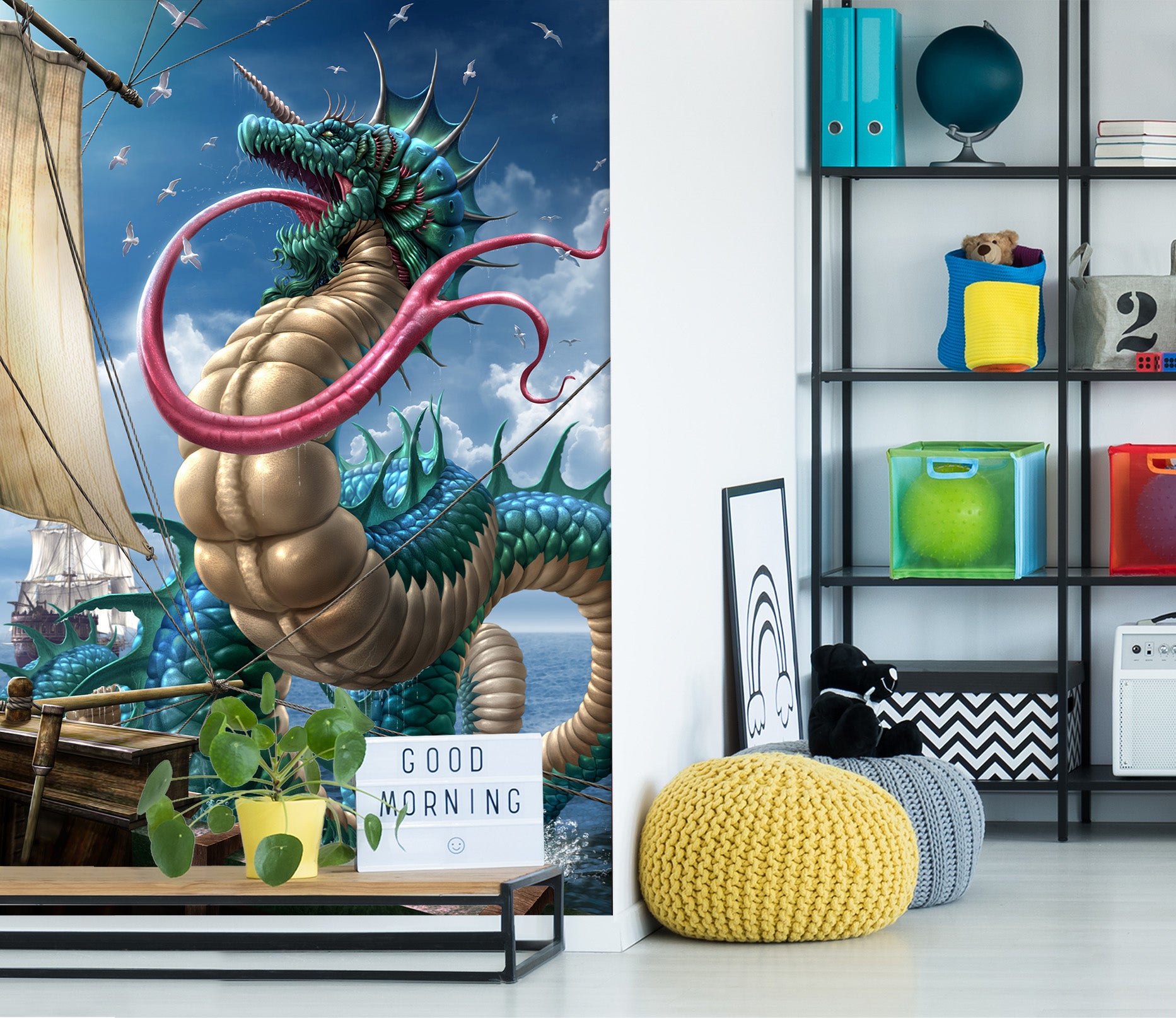3D Dragon Big Tongue 5031 Tom Wood Wall Mural Wall Murals