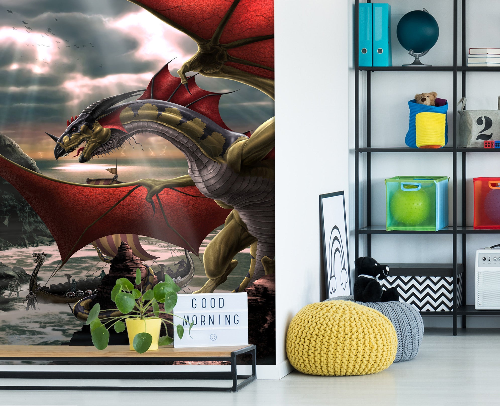 3D Big Dragon 5023 Tom Wood Wall Mural Wall Murals