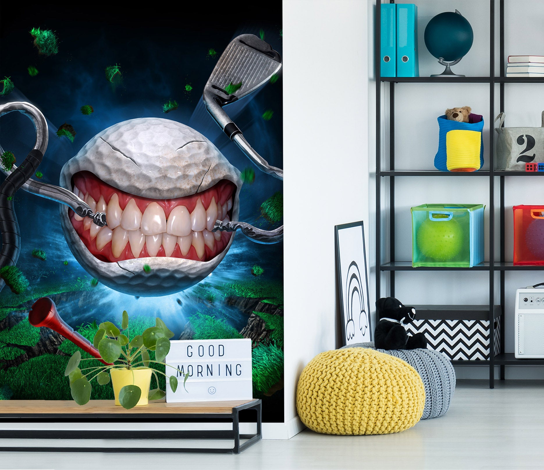 3D Teeth Golf 5016 Tom Wood Wall Mural Wall Murals