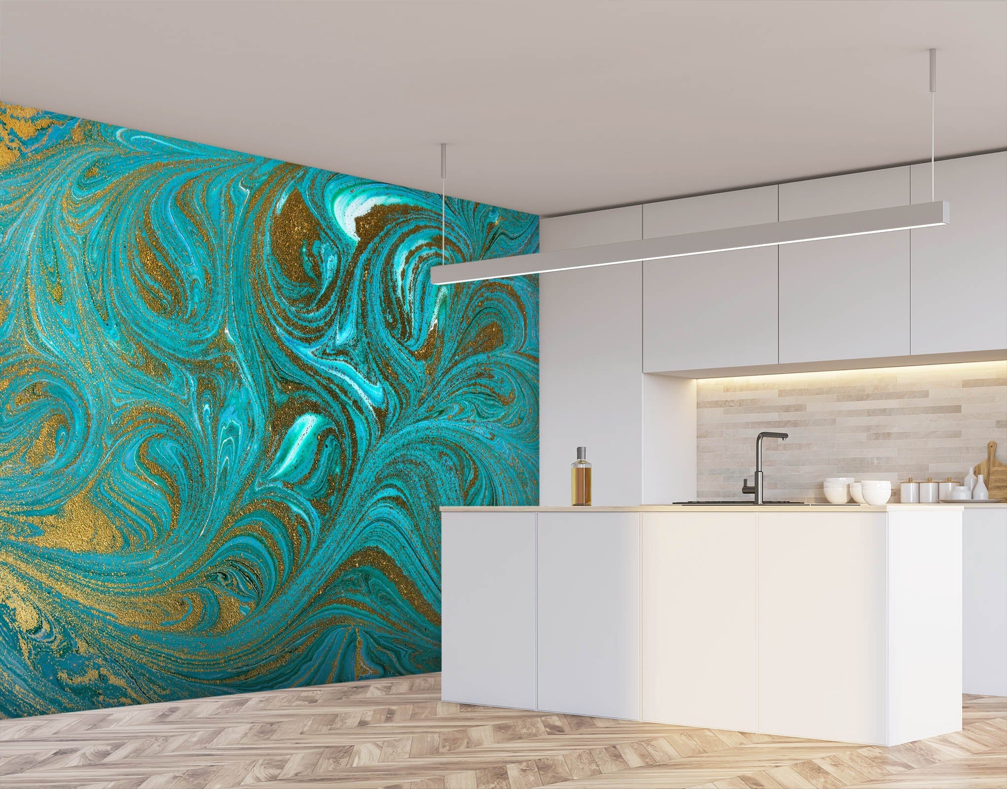 3D Green Abstract Painting 31 Wall Murals Wallpaper AJ Wallpaper 2