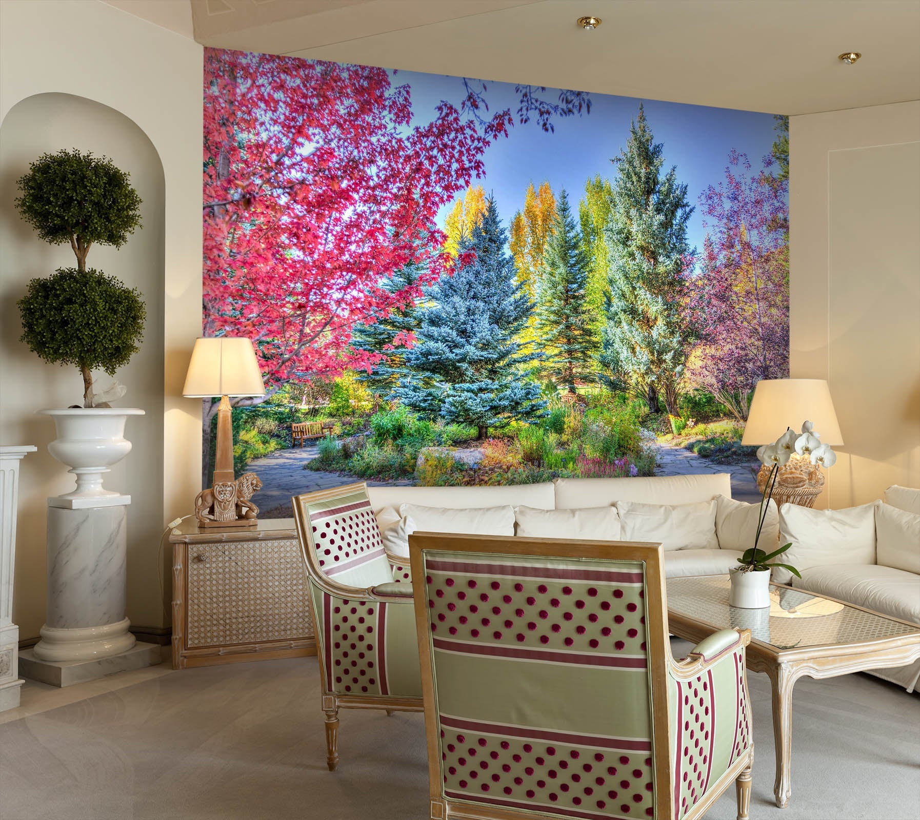 3D Park Plant Chair 47 Wall Murals Wallpaper AJ Wallpaper 2