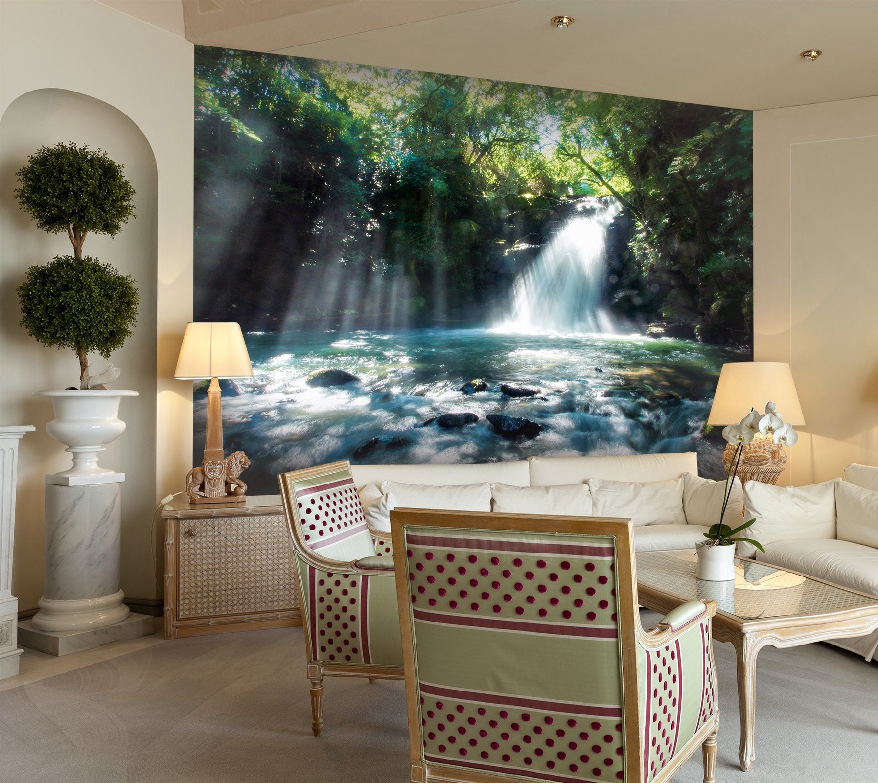 3D waterfall and sunshine 17 Wall Murals Wallpaper AJ Wallpaper