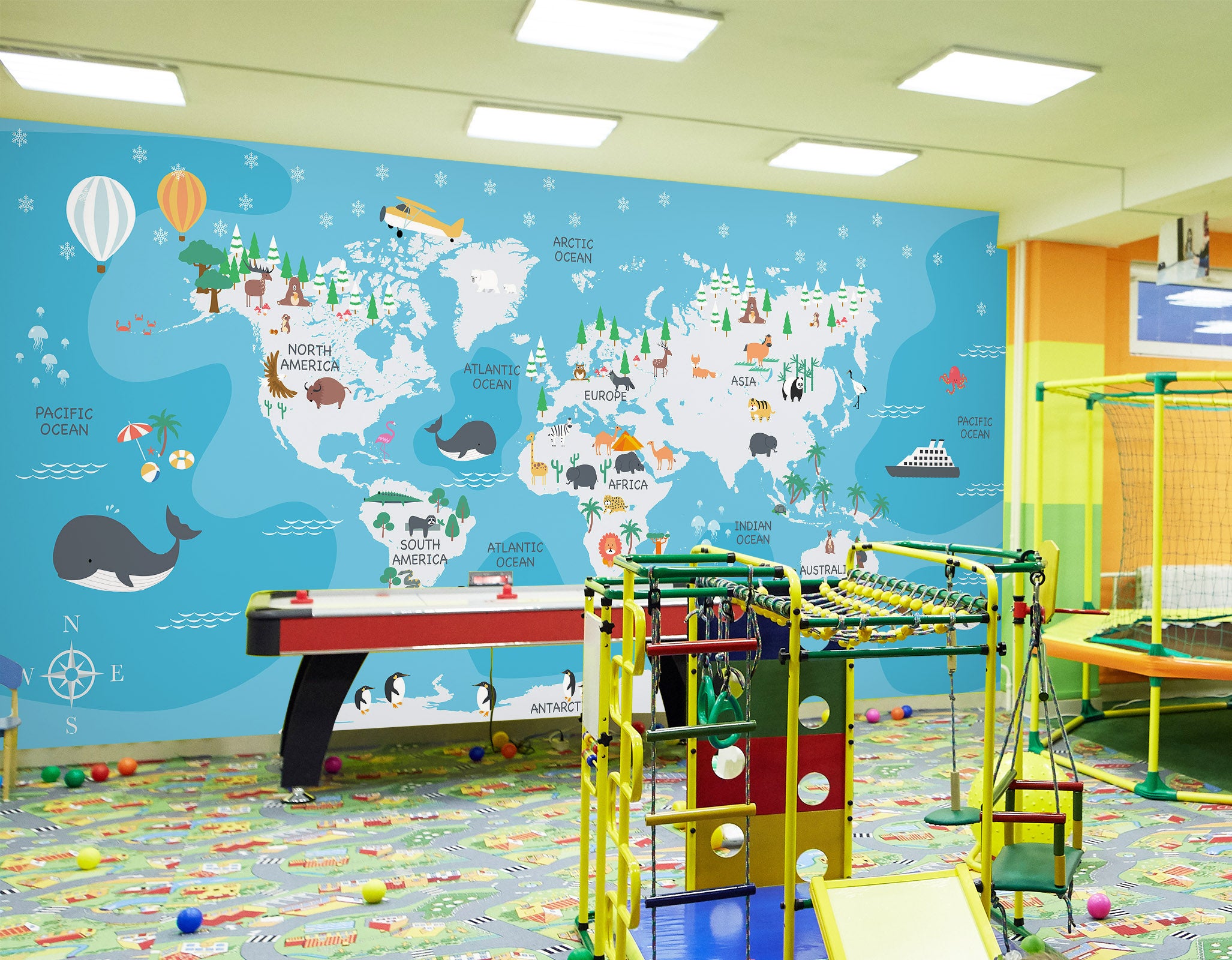 3D Map 1430 Indoor Play Centres Wall Murals