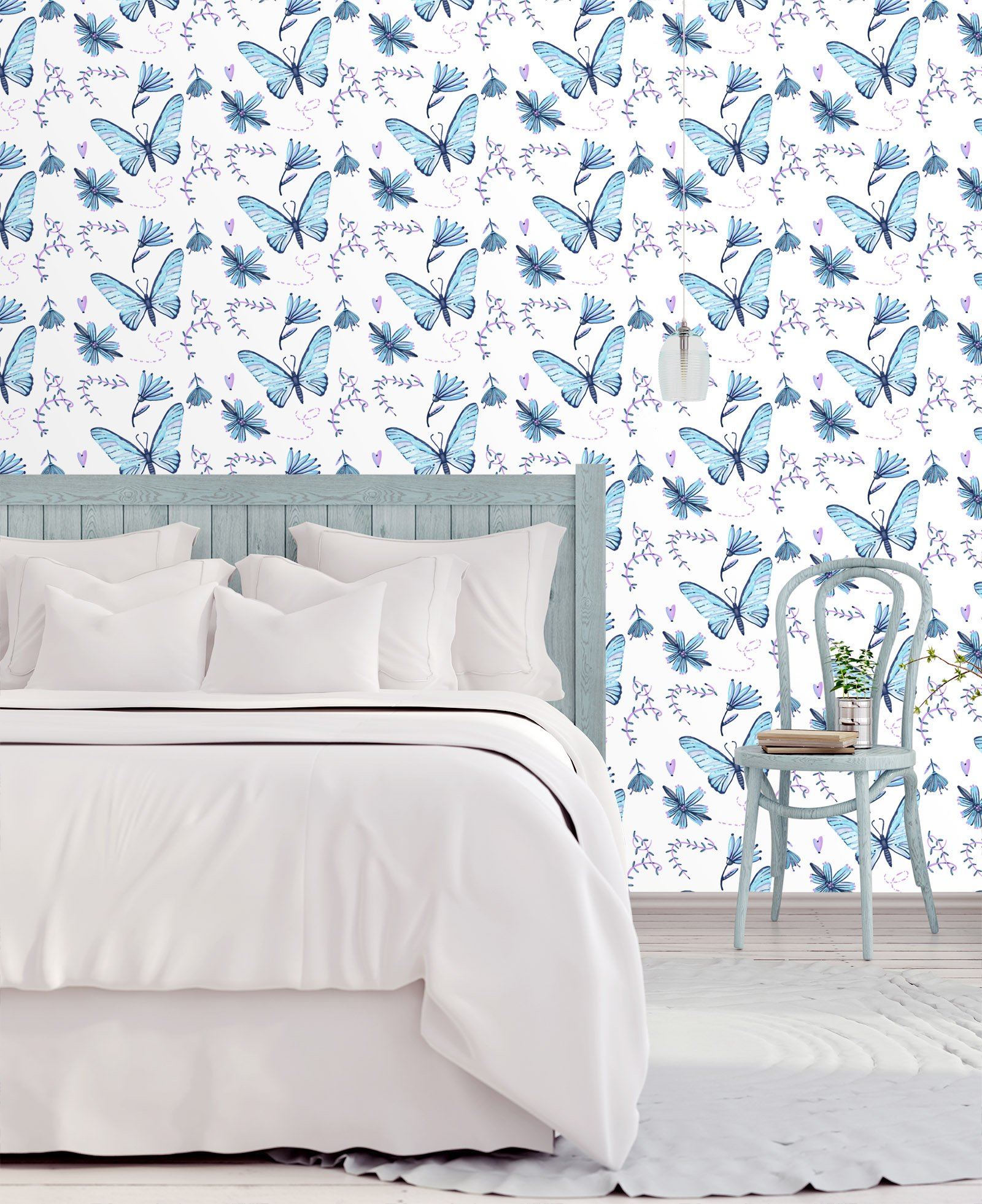 3D Blue Butterfly 425 Wallpaper AJ Wallpaper
