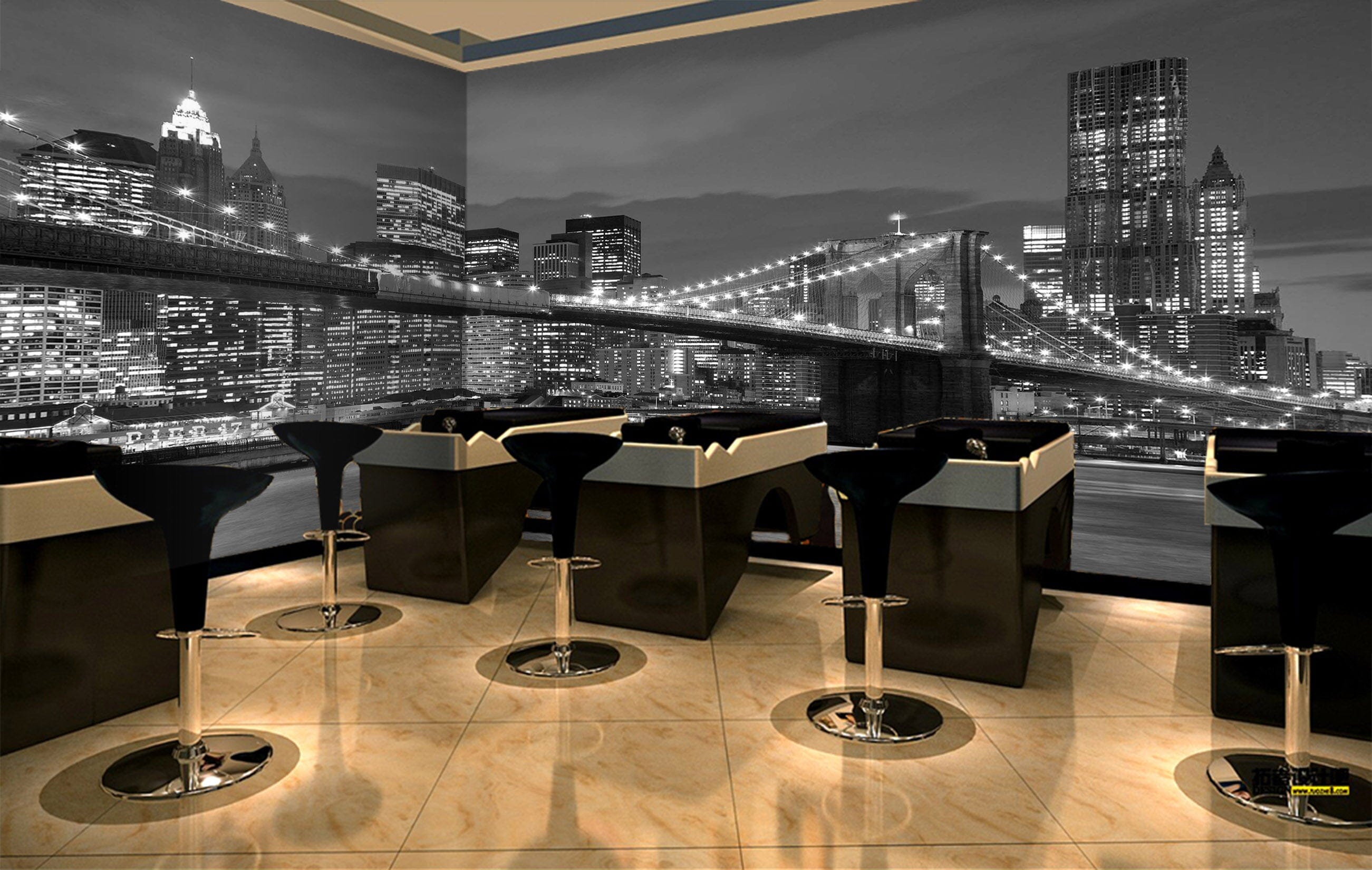 3D Grey Bridge 1018 Wall Murals Wallpaper AJ Wallpaper 2