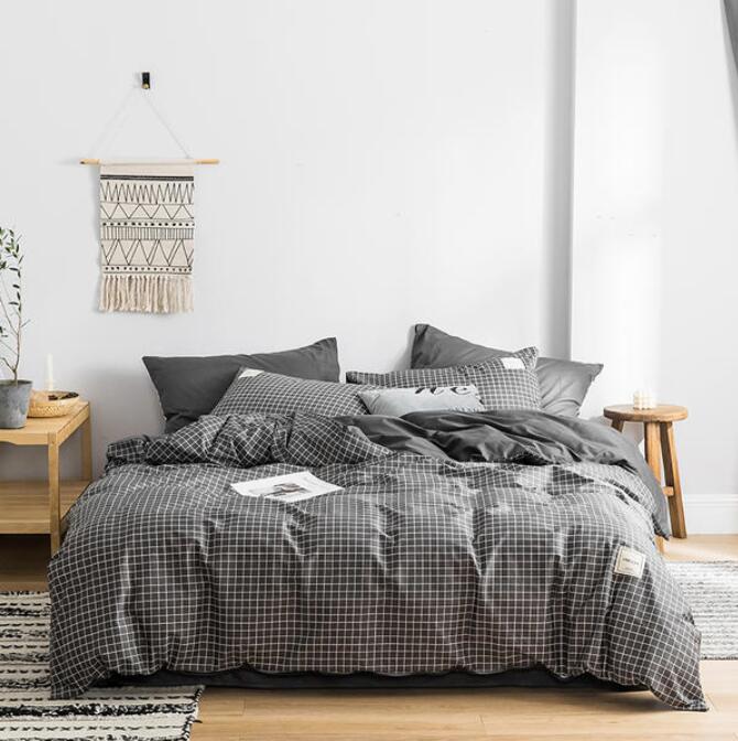 3D Black And Gray Small Grid 4173 Bed Pillowcases Quilt