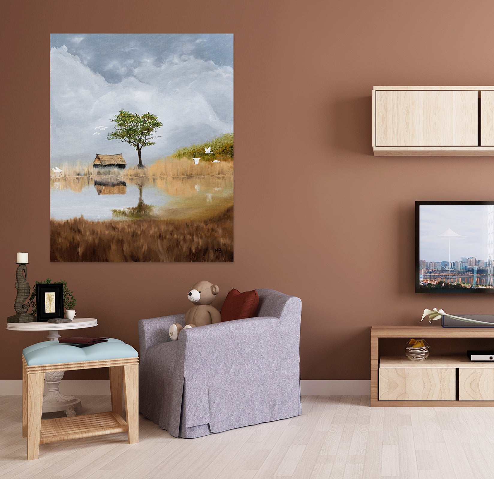 3D Grass Tree Cabin 1835 Marina Zotova Wall Sticker