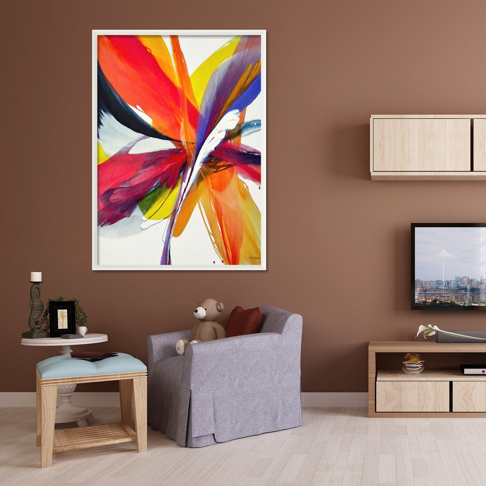 3D Graffiti Feather 112 Fake Framed Print Painting Wallpaper AJ Creativity Home