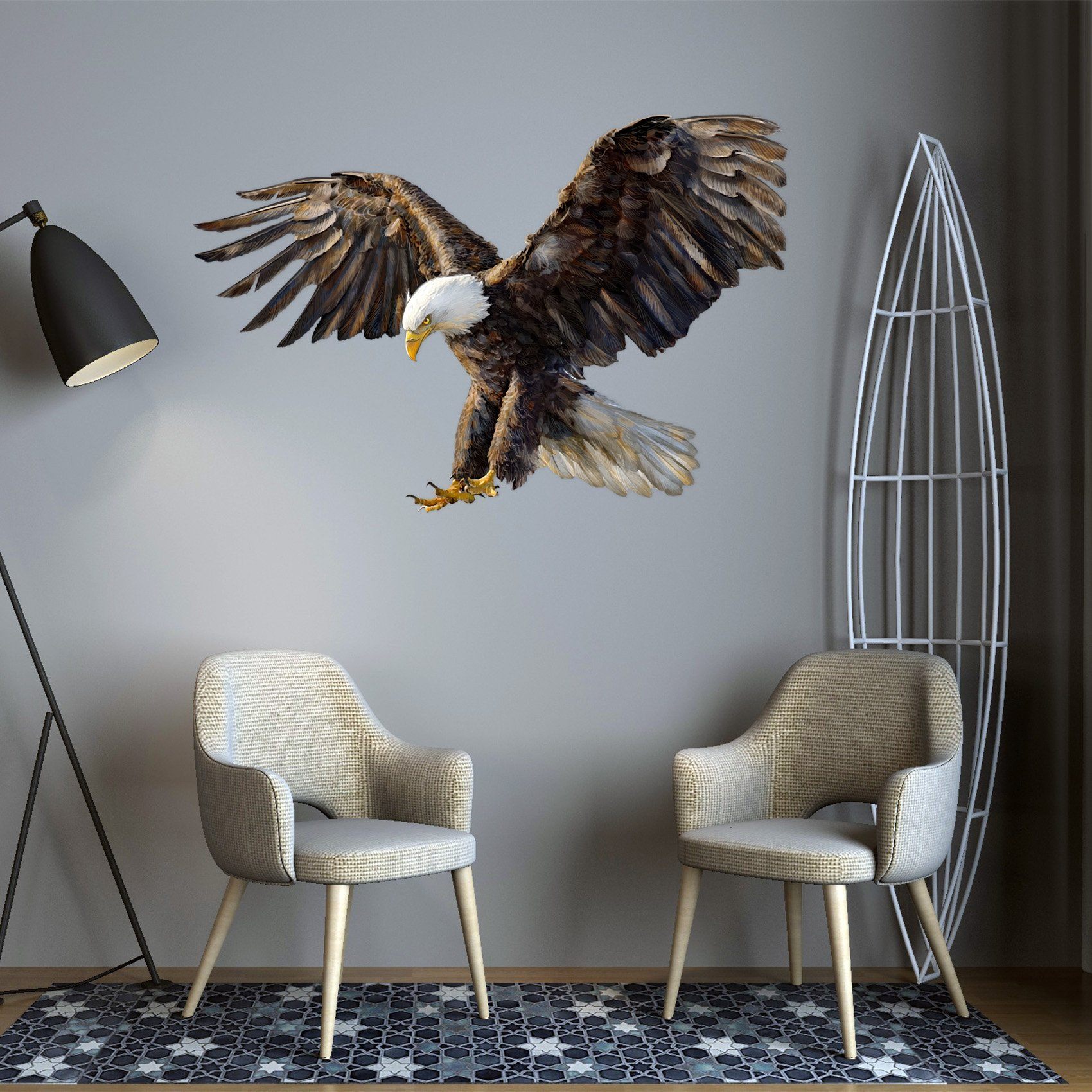 3D Eagle Spreading Wings 030 Animals Wall Stickers Wallpaper AJ Wallpaper