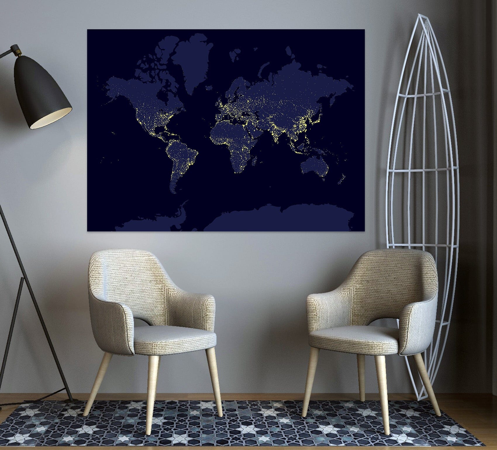 3D Silent Night 223 World Map Wall Sticker Wallpaper AJ Wallpaper 2